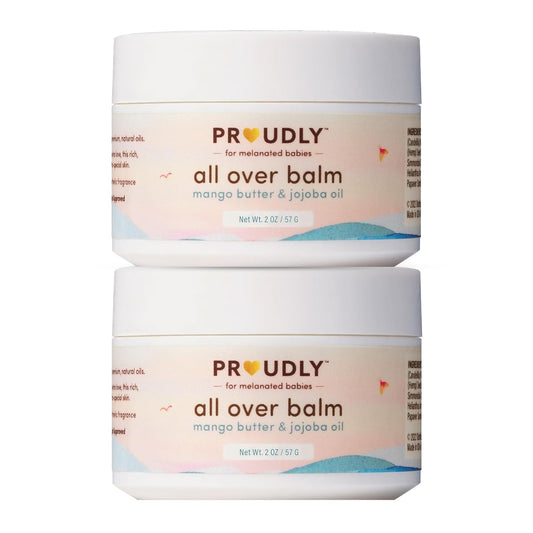 PROUDLY All Over Balm by Gabrielle Union & Dwyane Wade, Helps Relieve Cradle Cap & Eczema, for Black & Brown Babies, Dry, Sensitive Skin, Frangrance Free, 2-Pack (2 oz each)