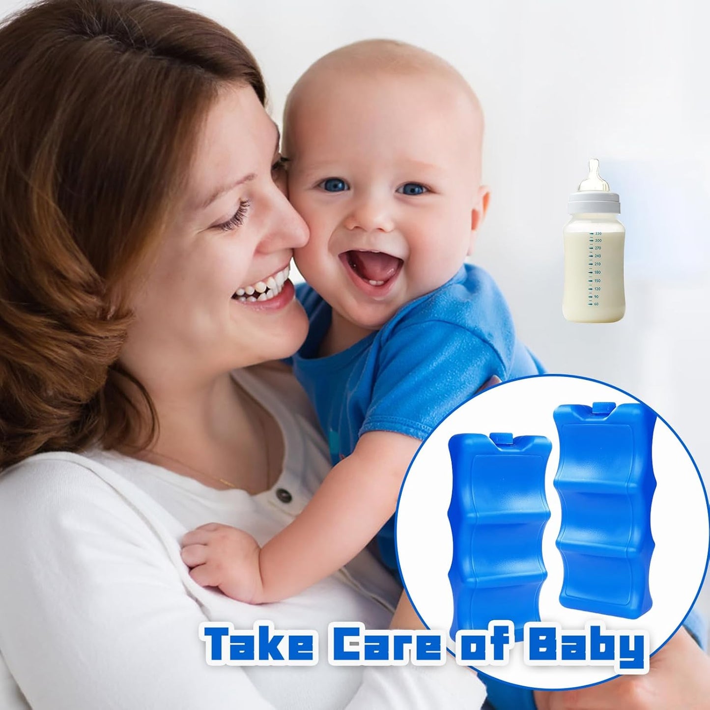 3 Pack Breastmilk Ice Pack,Bottle Ice Packs for Breastmilk Storage,Contoured Ice Packs for Breast Milk,Baby Bottles,Meal,Keeps Breast Milk Fresh