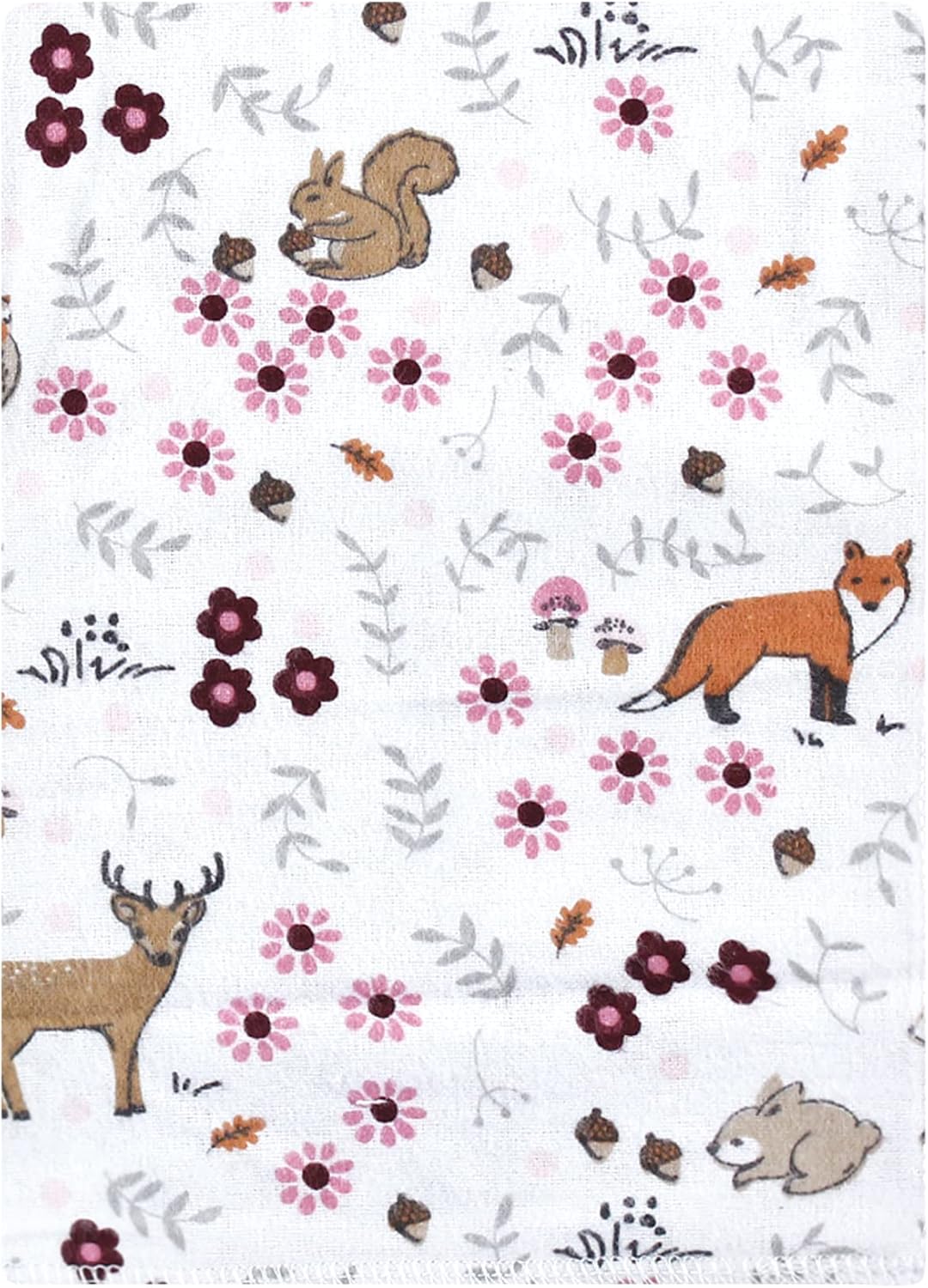 Luvable Friends Hudson Baby Flannel Burp Cloths 12pk, Forest Woodland