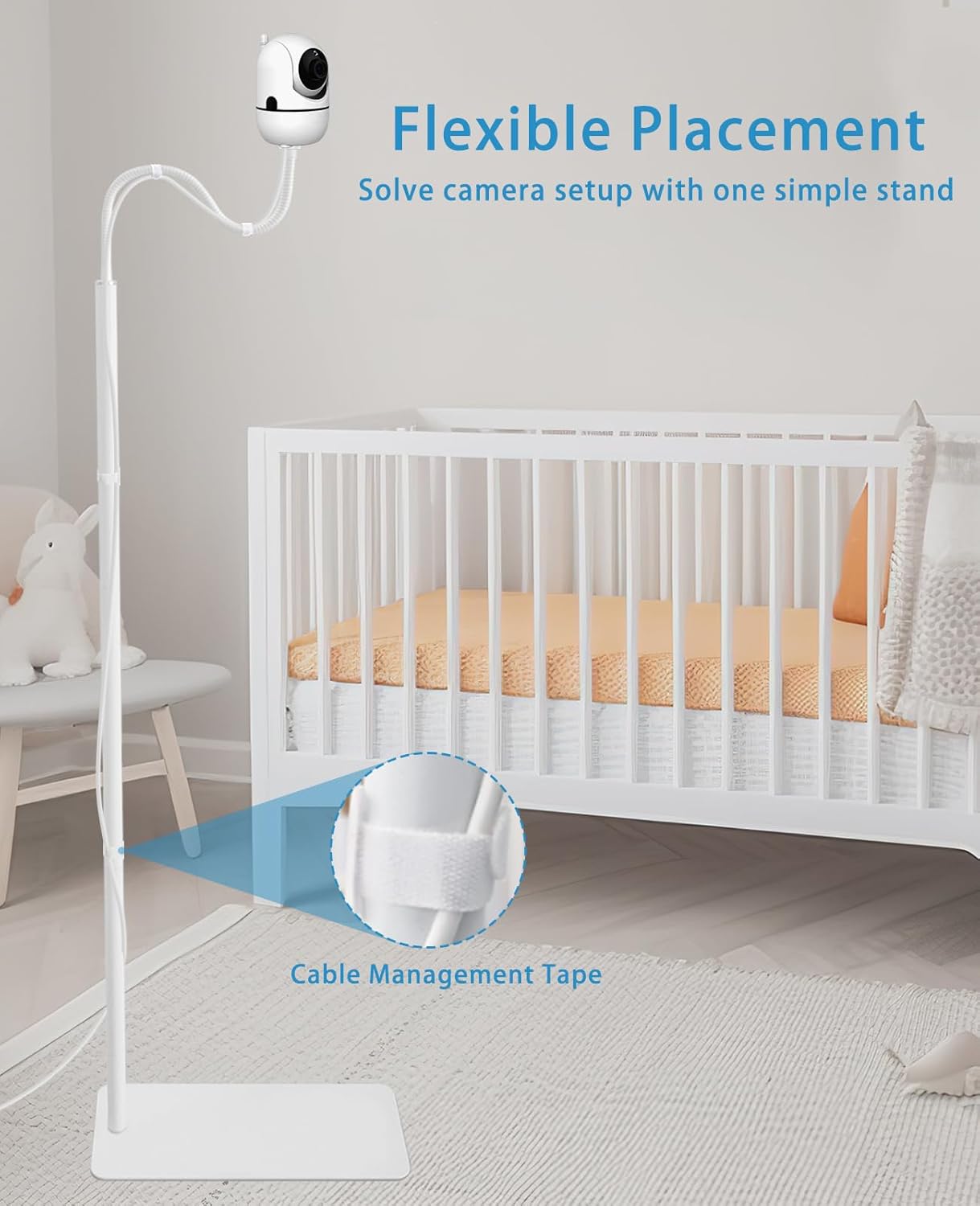 Baby Monitor Mount Floor Stand 67" Adjustable Height Compatible with Nanit Pro,Infant Optics DXR-8 Pro,HelloBaby,VTech,Motorola,or Other Cameras with 1/4 Thread