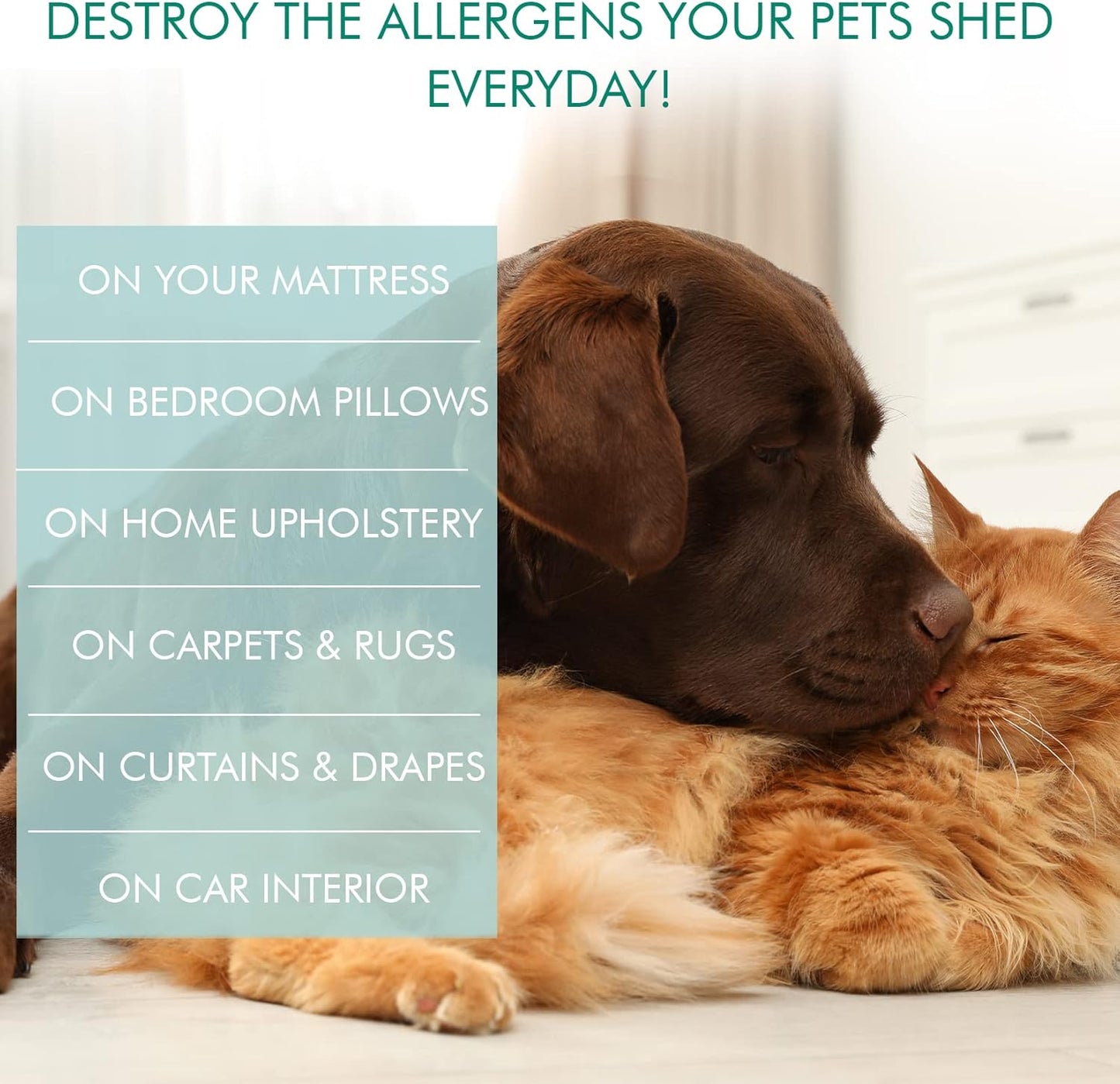 Easy Air Organic Allergy Relief Spray, Clear Liquid Formula for Instant Relief for Symptoms of Pet Allergies, Dust and Mite Allergy - 32 Fl Oz