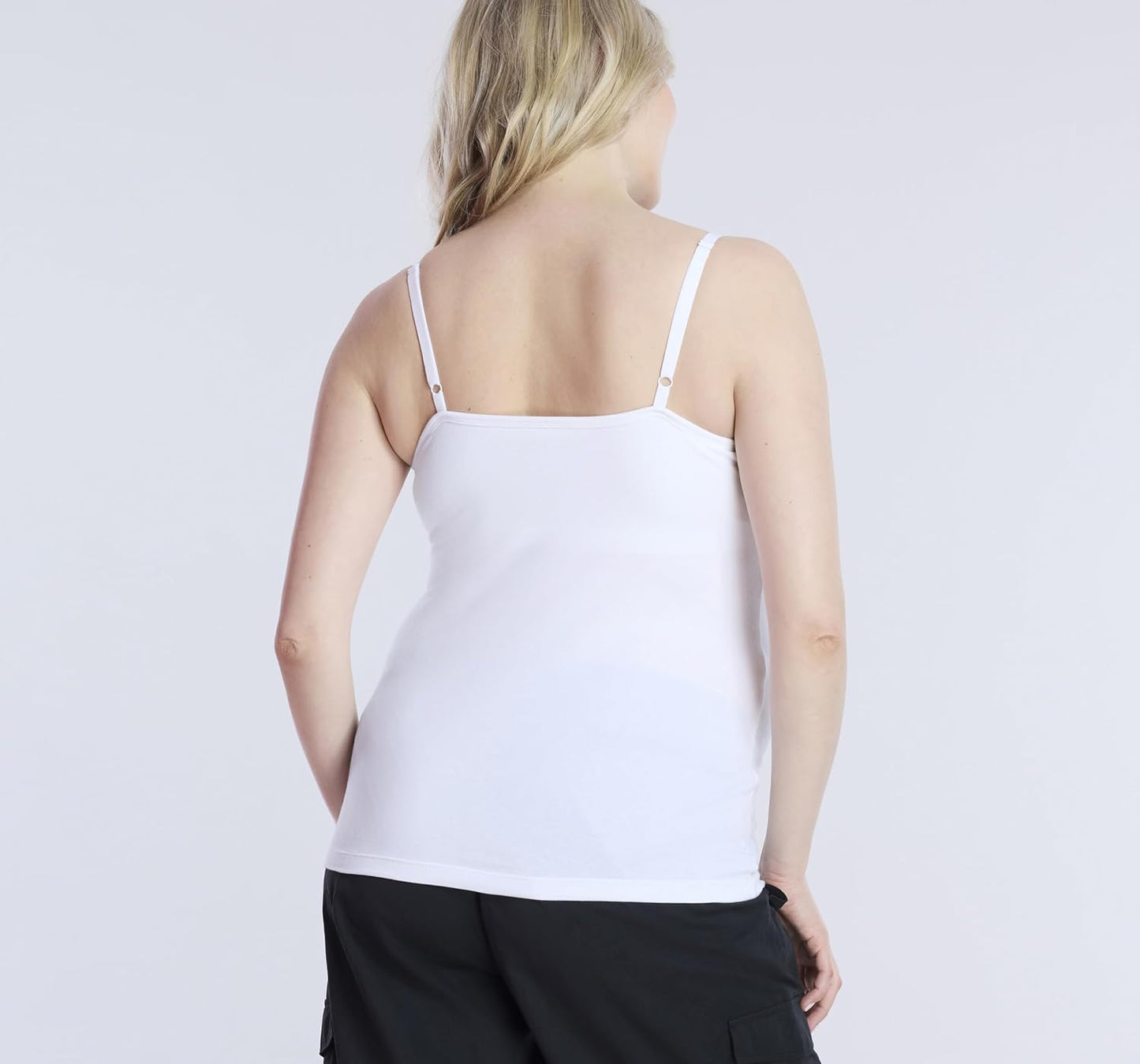 Motherhood Maternity Women's Clip Down Nursing Tank Top Cami with Adjustable Straps and Built-in Shelf Bra for Breastfeeding