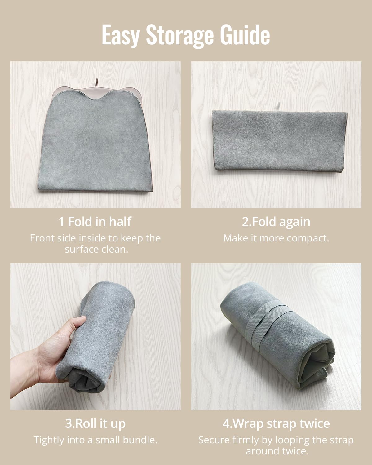 Blissful Diary Vegan Leather Portable Changing Pad, Wipeable & Waterproof Baby Change Mat in Diaper Bag, Travel Essential & Registry Gift, Light Gray