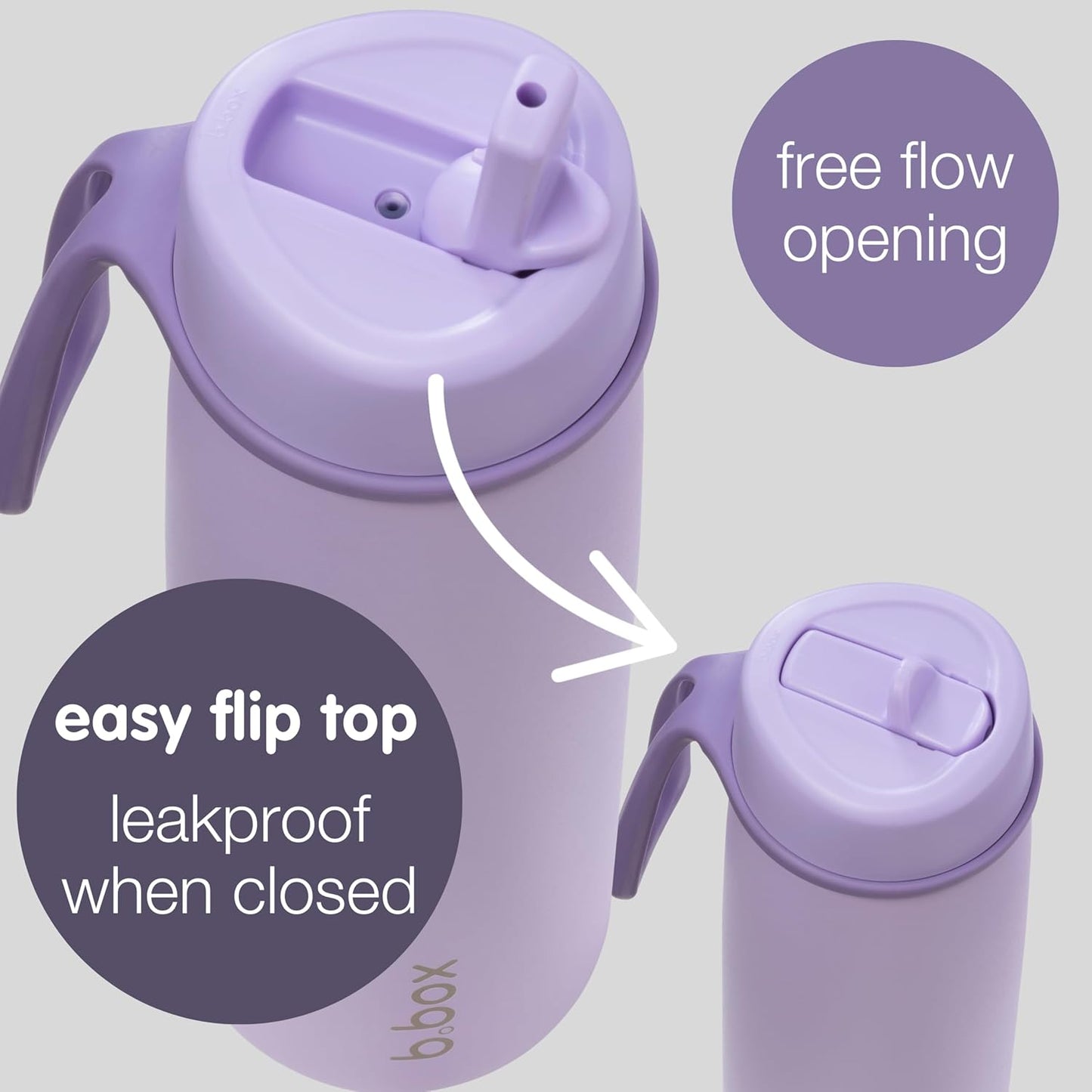 b.box Triple Insulated 23oz Water Bottle w/Stainless Steel Straw. 44 Hours Cold. Leak Proof Tumbler with Lid and Straw for Travel, Gym & School. BPA Free Sports Water Bottles.