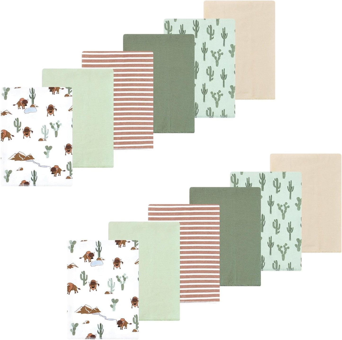Luvable Friends Hudson Baby Flannel Burp Cloths 12pk, Forest Trail