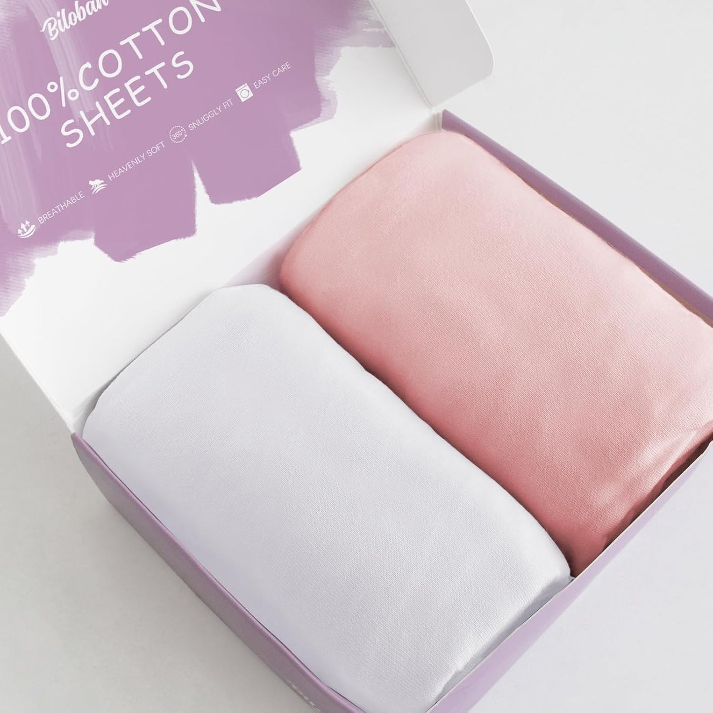 Bassinet Sheets Fit for Graco Sense2Snooze Bassinet and SNOO Smart Sleeper Baby Bassinet, 100% Cotton, 2 Pack, Ultra Soft Bassinet Sheet, White and Pink
