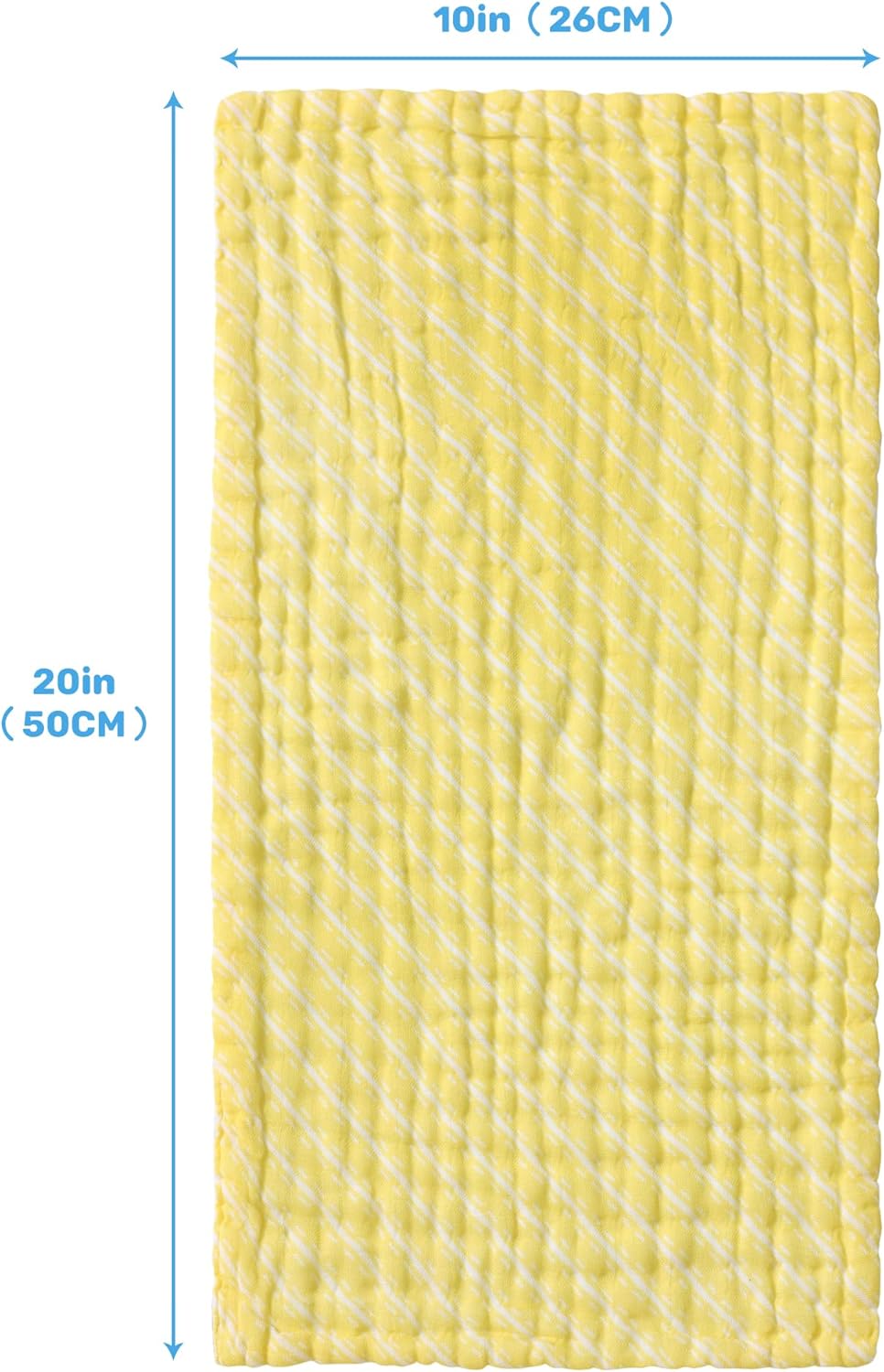 Viviland Baby Muslin Burp Cloths, Super Absorbent Washcloths for Baby Girl and Boy, 10 x 20 inches 6-Layer Baby Bath Towels, Lemon & Leaves 4 Pack