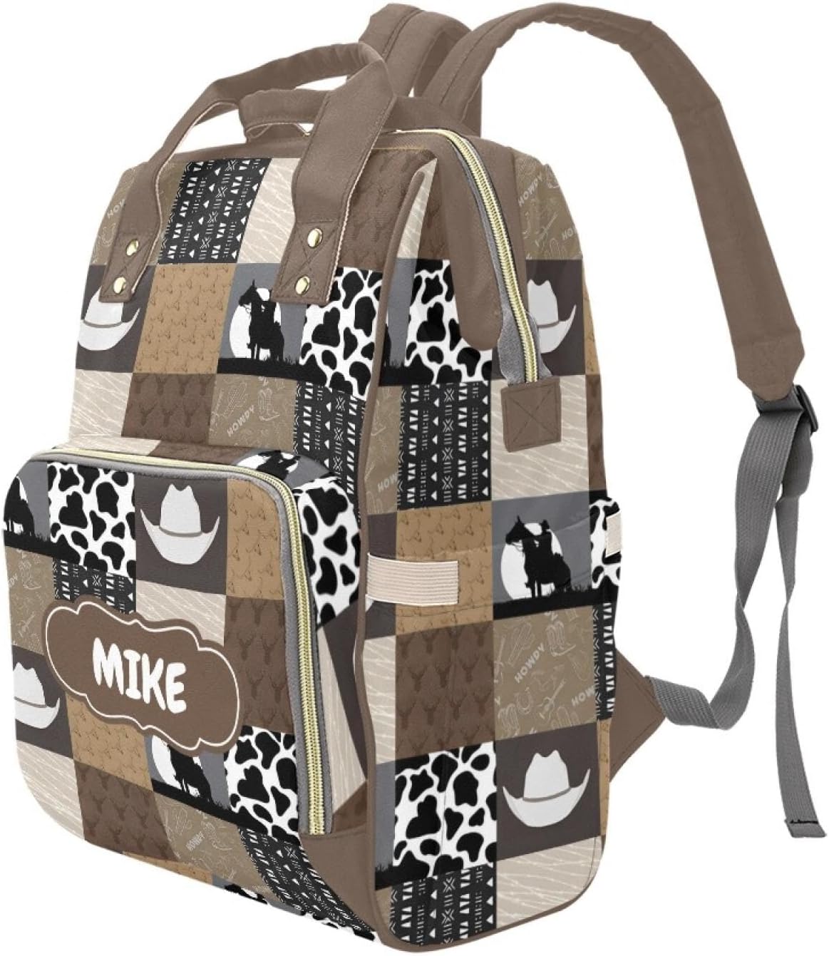 Cowboy Personalized Diaper Bag with Custom Name – Custom Baby Tote Backpack for Mom, Unique Gift for New Parents, Baby Shower Essentials