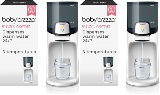 Baby Brezza Instant Baby Bottle Warmer - Fast Water Warmer Instantly Dispenses 24/7 in 3 Temperatures, White (Pack of 2)