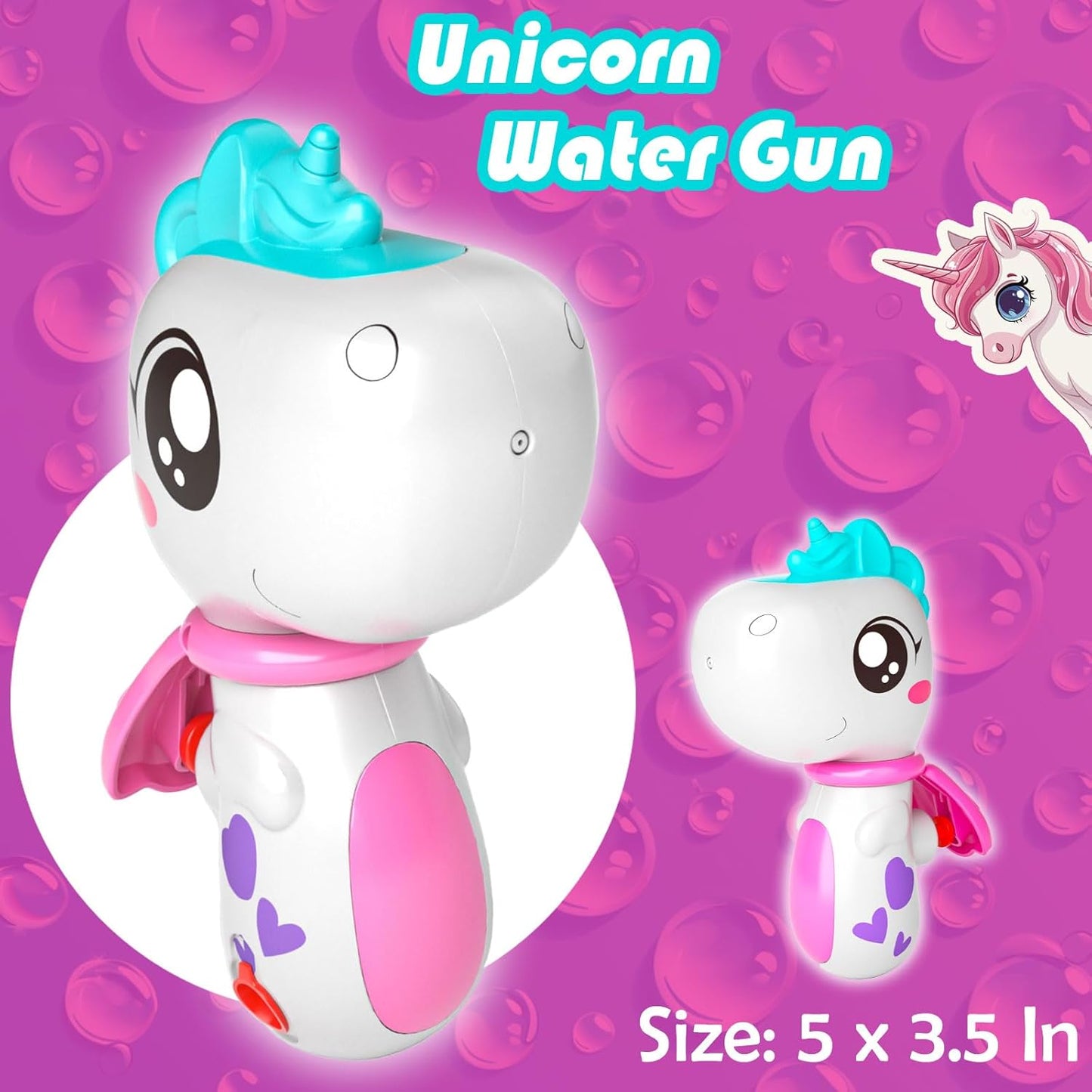 6 Pack Animal Water Gun for Kids, Mini Squirt Gun Water Blaster Soaker Toys, Dinosaur Dog Unicorn Shape Small Water Pistol Gun for Summer Outdoor Pool/Beach/Yard/Party Play