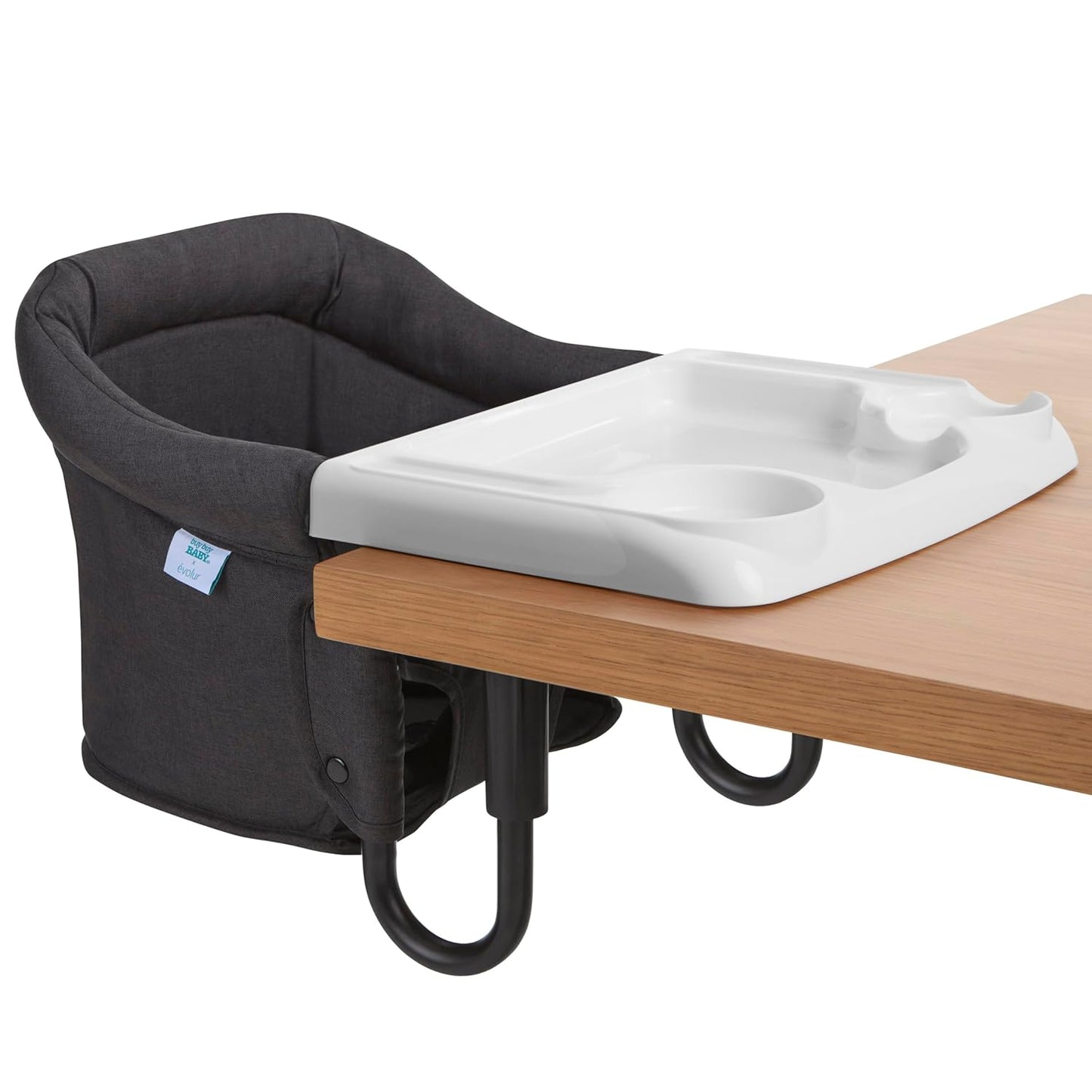 Evolur Clamp-On Comfort Table Chair | Removable & Washable Seat Cover, Dishwasher-Safe Tray, Foldable Design with Carry Bag | Portable High Chair for Babies & Toddlers (6–36 Months)