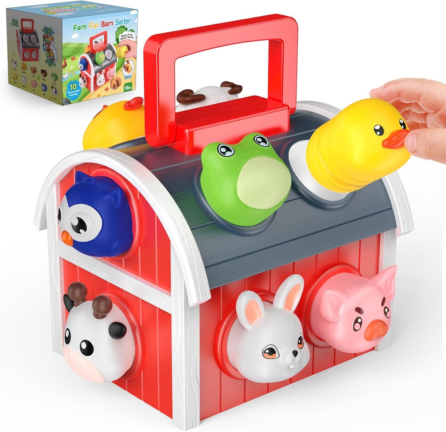 1-6 Year Old Girl Gifts, Animal Farm Montessori Toys for 1-5 Year Old Toddler Boy Toys 2-3 Farm Animals for Toddlers 1-3 Animal Toys Toddler Girl Toys Sensory Birthday Gifts for Girls