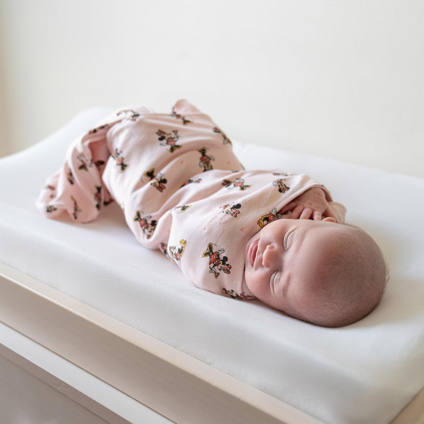 HALO Disney Baby 100% Cotton Sleepsack Swaddle, 3-Way Adjustable Wearable Blanket, TOG 1.5, Minnie Fun, Newborn, 0-3 Months