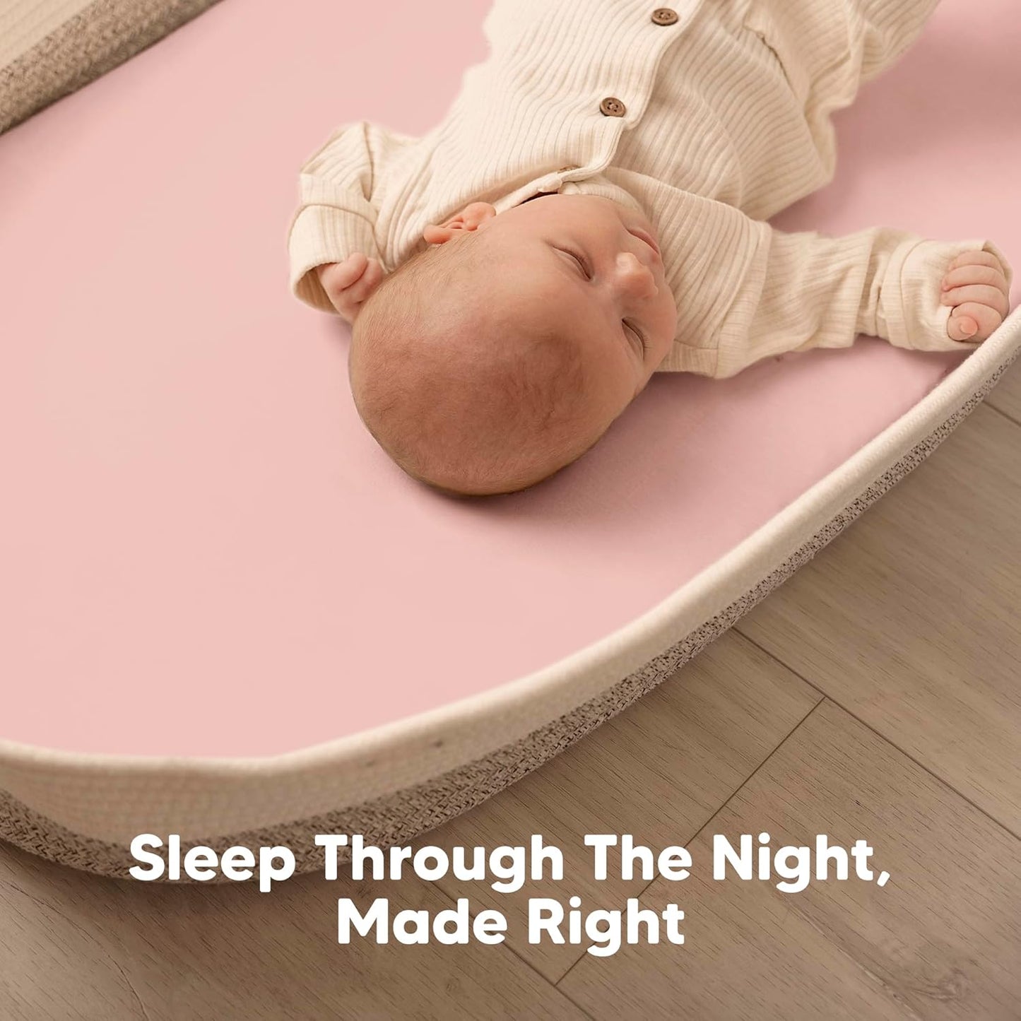 2-Pack Baby Bassinet Sheets Girl, Boy - 33x17 Viscose Derived from Bamboo Bedside Mattress Fitted Bassinet Sheets, Compatible with Halo Bassinest Swivel Sleeper, Baby Delight, Graco (Rose)