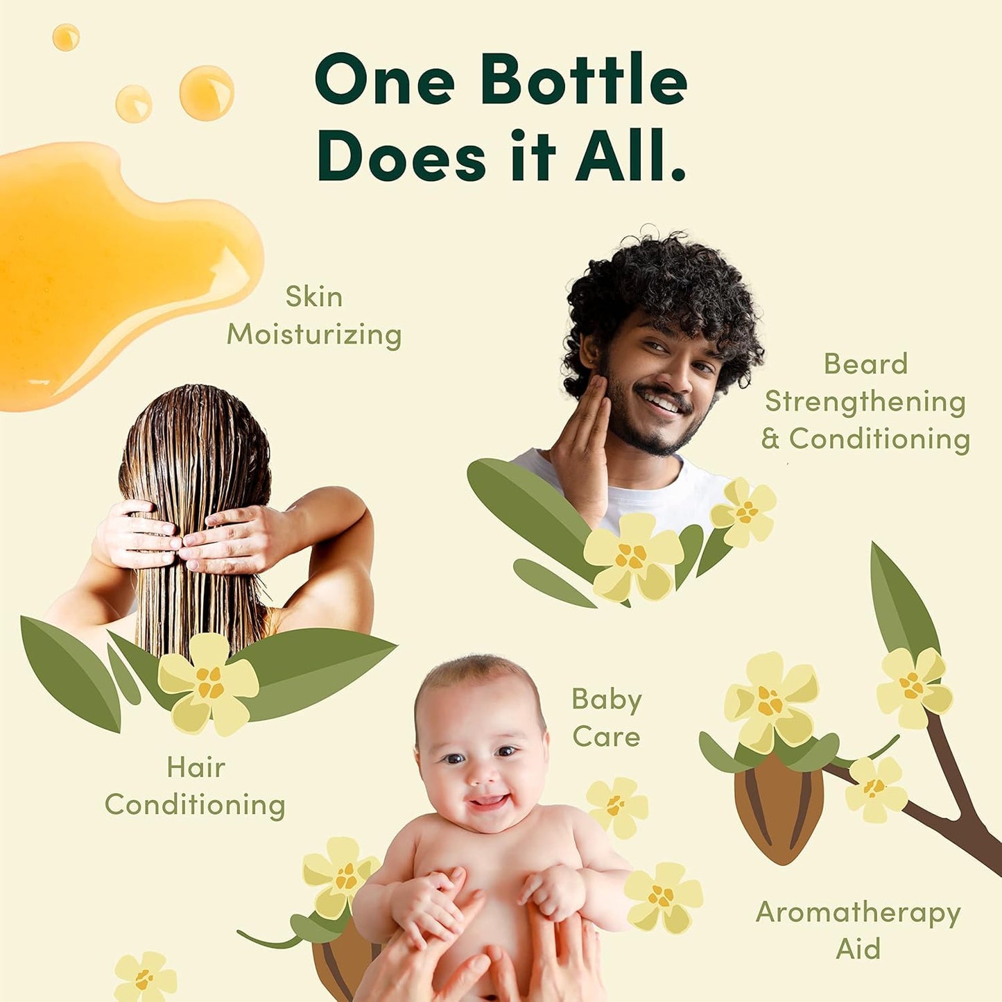 HobaCare Jojoba Baby Oil with Pump Dispenser – 100% Pure Natural Unrefined Unscented Hexane Free Cold Pressed Jojoba Oil for Baby Hair, Infant Skin, Scalp Moisturizing, Body Care Shower Gift (8.45 oz)