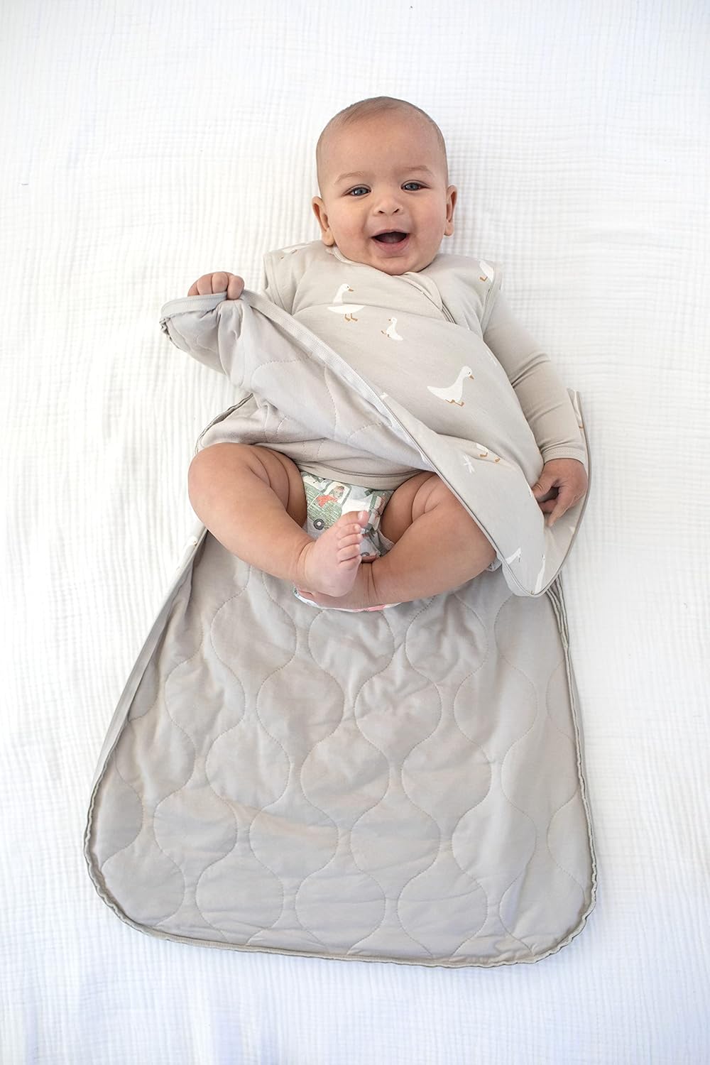 GUNAMUNA günamüna Unisex Baby, Toddler Wearable Blanket, Sleeping Bag Bamboo Rayon, Sleep Sack with Diaper Zipper, 2.6 TOG