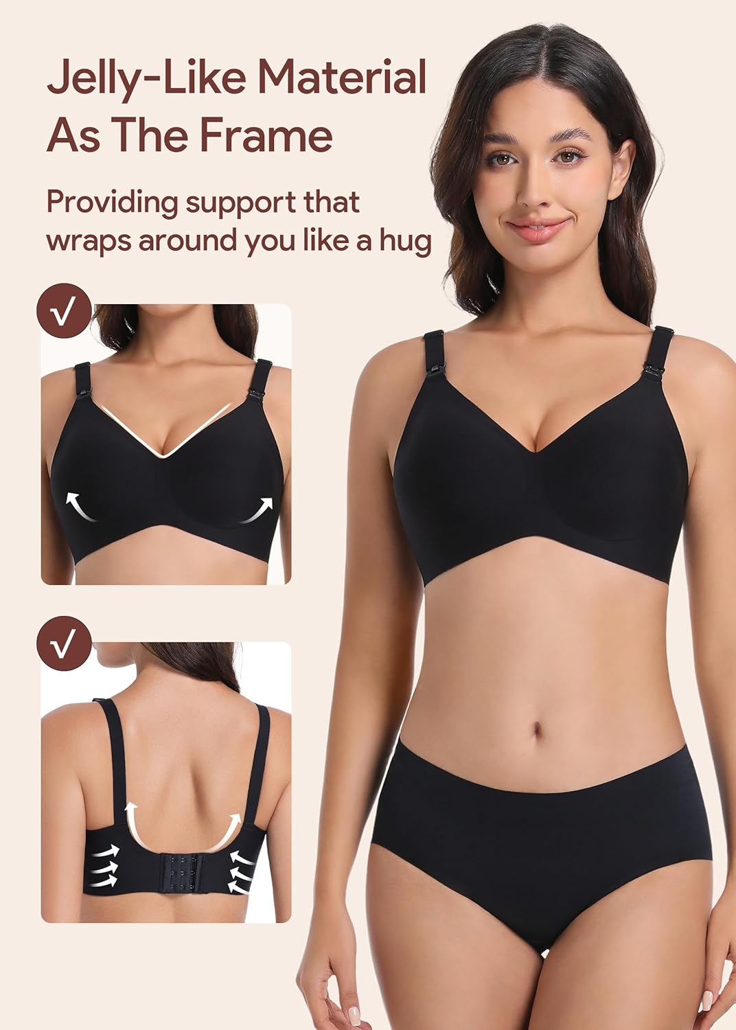 Maternity Nursing Bras Wireless Seamless Ultra-Soft Comfort for Breastfeeding Pregnancy Easy One-Handed Access Sleep Bra