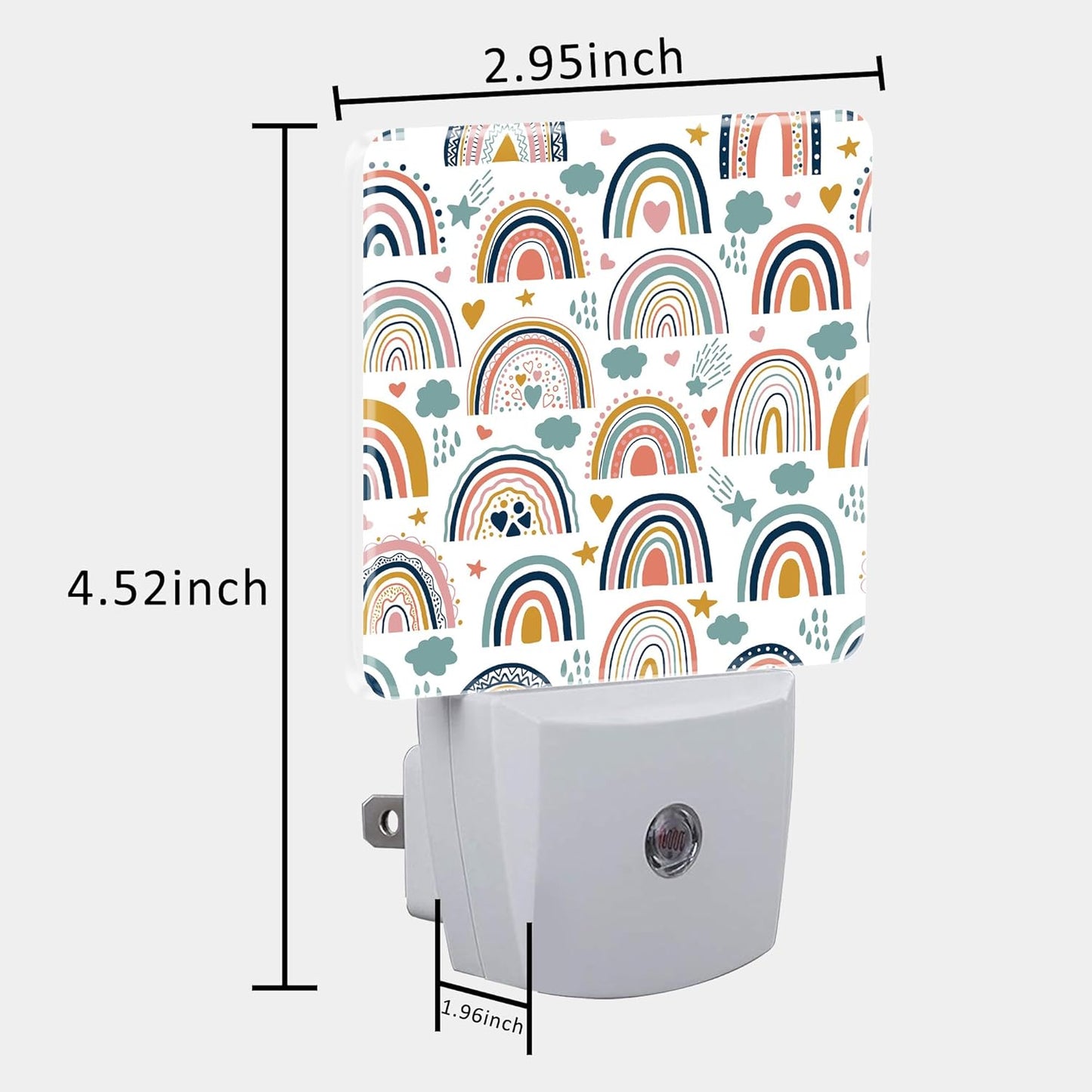 Night Light for Kids Girls Boys, Cute Boho Rainbows LED Night Light Plug into Wall with Dusk to Dawn Sensor for Room Decor, Hallway, Kitchen, Bathroom, Nursery, Stairs