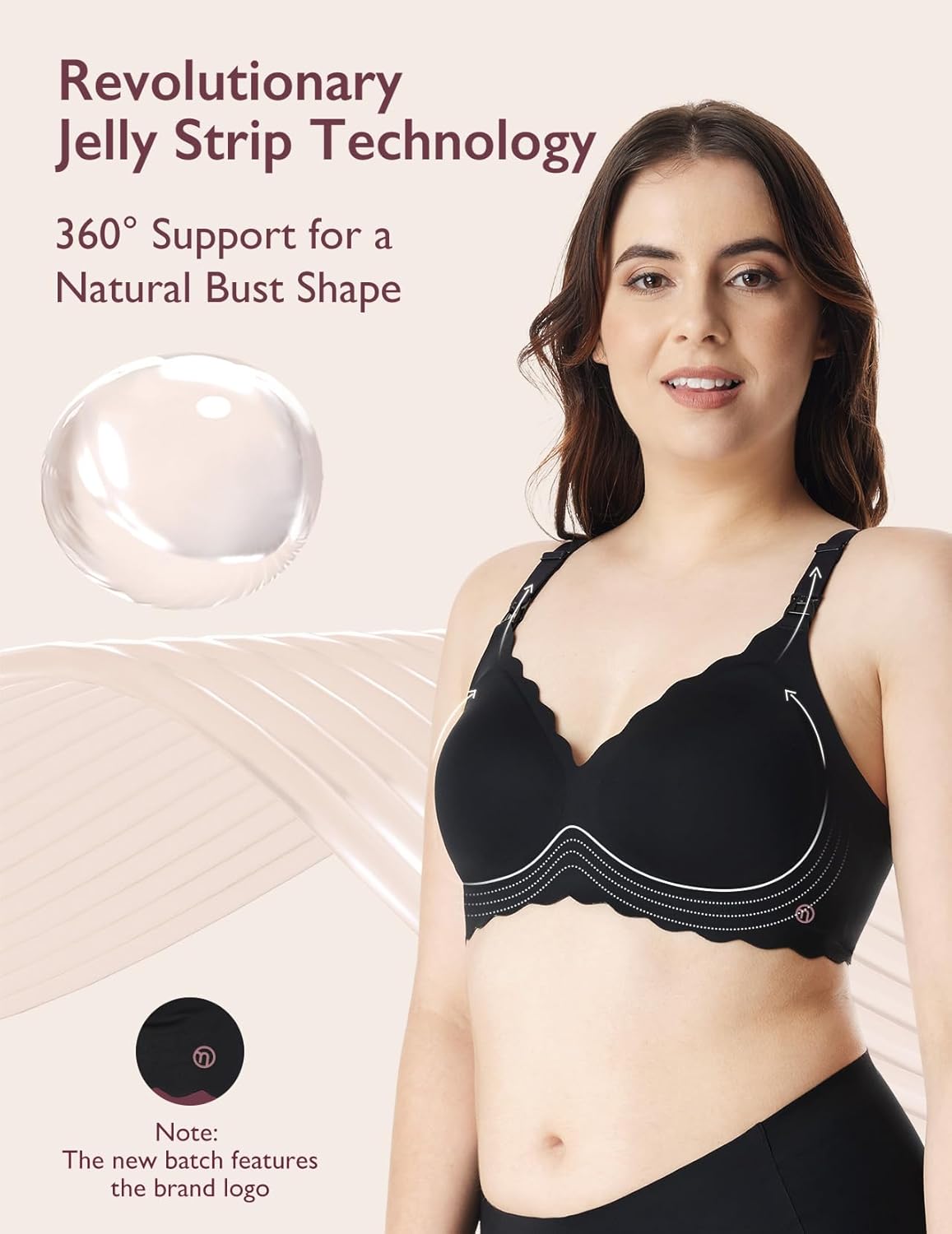 Momcozy Nursing Bras for Breastfeeding, Seamless Pregnancy Maternity Bra Wireless Classic Jelly Strip Support Nursing Bra