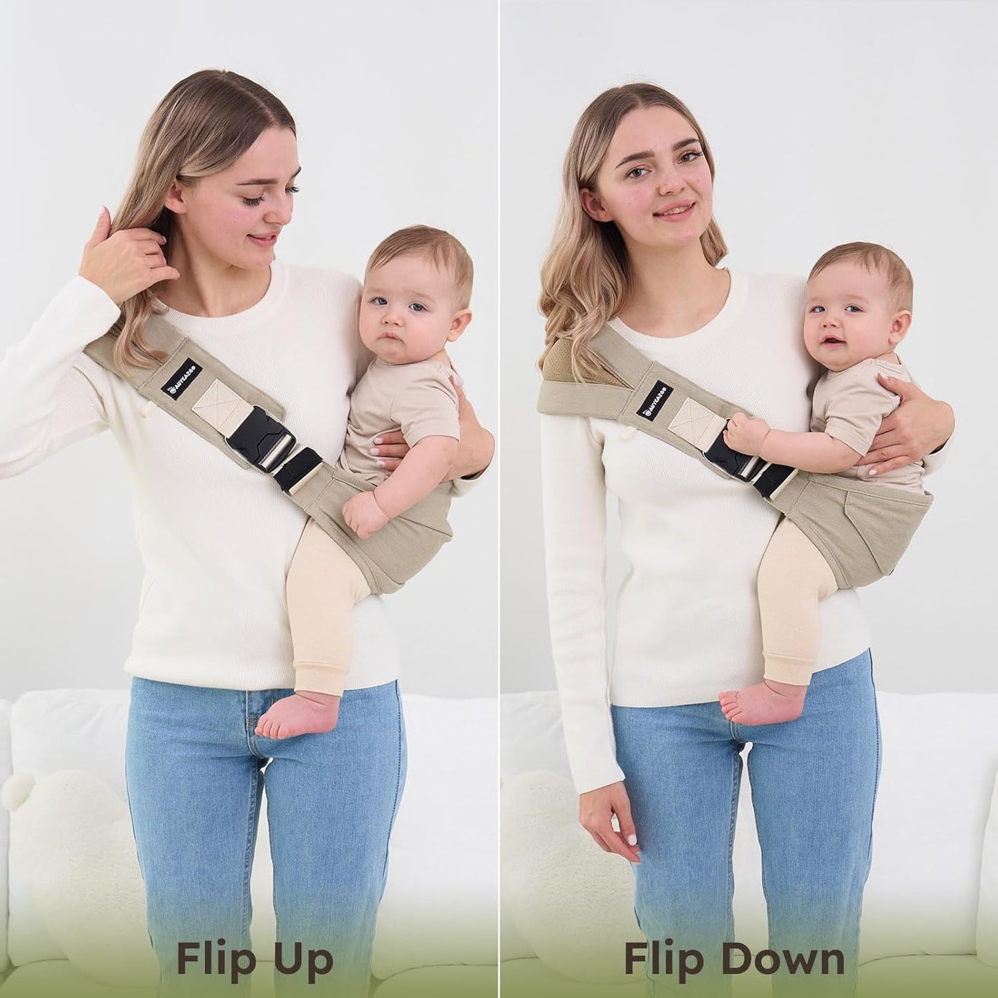 Toddler Sling Carrier - Premium Cotton, Expandable & Ergonomic, One Size Fits All, Ideal for 6-48 Months (11-44 lbs), Compact & Easy to Use, Black Check