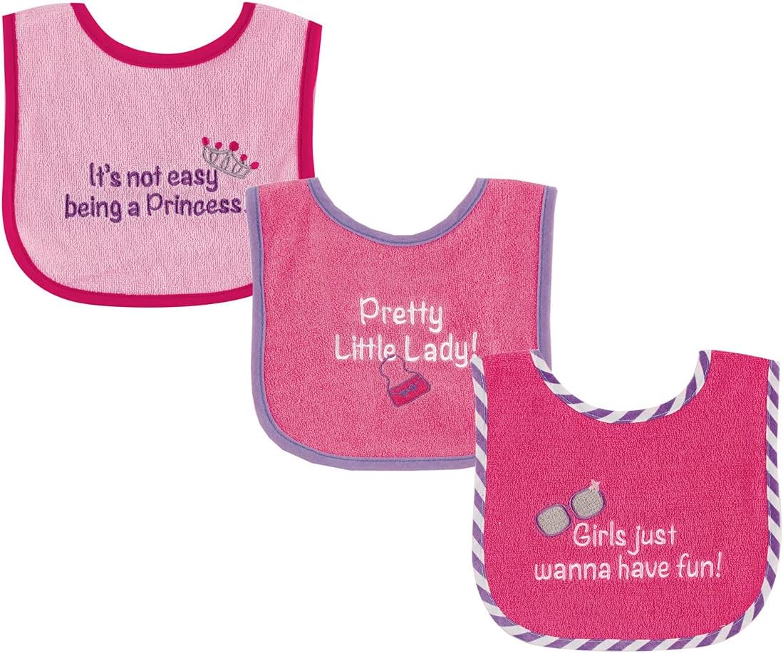 Luvable Friends Baby Cotton Terry Drooler Bibs with PEVA Back, Transportation, One Size