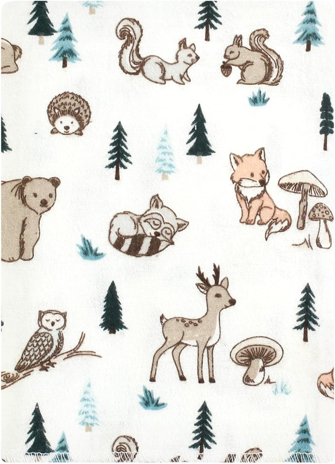 Luvable Friends Hudson Baby Flannel Burp Cloths 12pk, Forest Critters