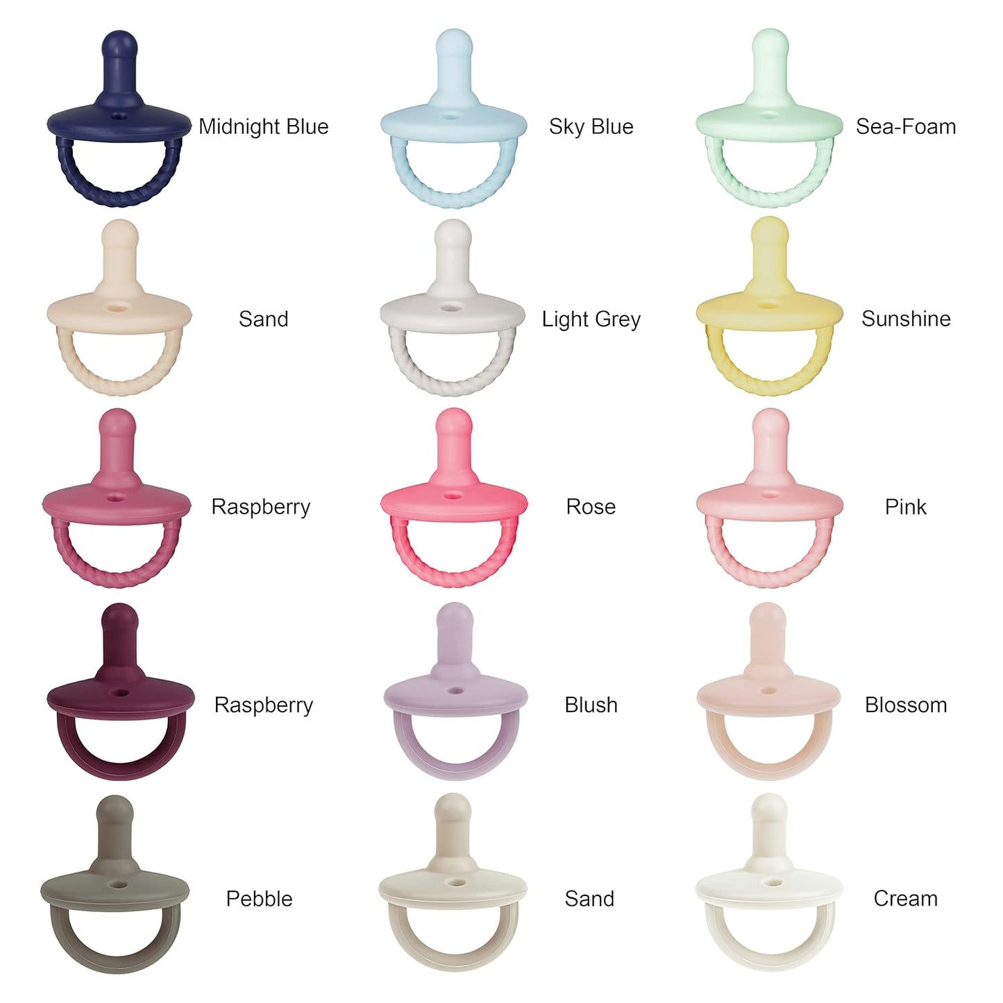 Sweet Child Pacifiers 0-18 Months, Set of 6 Ultra-Light Silicone Binkies with Collapsible Handle & 3 Air Holes for Added Safety, Best Newborn Pacifiers for Baby Boys Or Girls