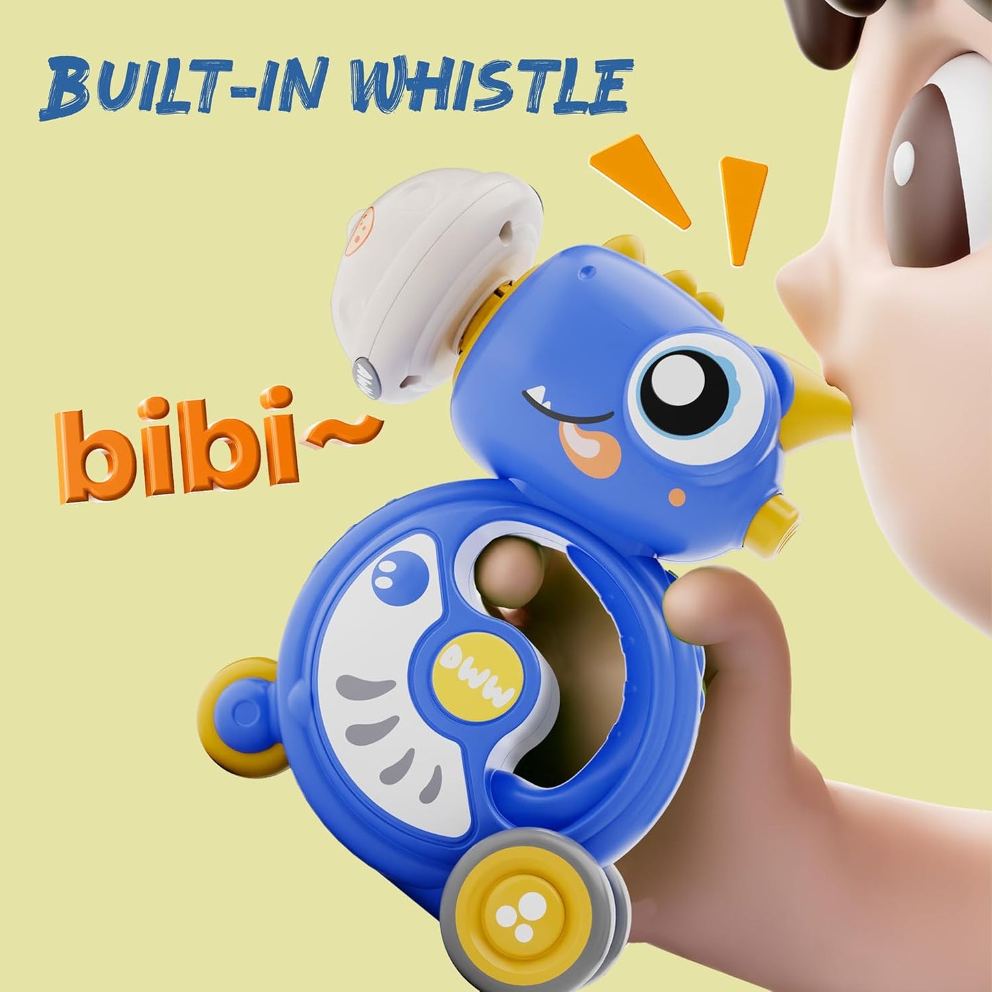 iPlay, iLearn Kids Dinosaur Flying Disc Launcher Toys, Toddler Push Go Friction Dinos Cars, Indoor Outdoor Spinning Top Yard Play Set, Birthday Gift for 12-18 Month, 1 2 3-6 Years Old Boys Girls Child