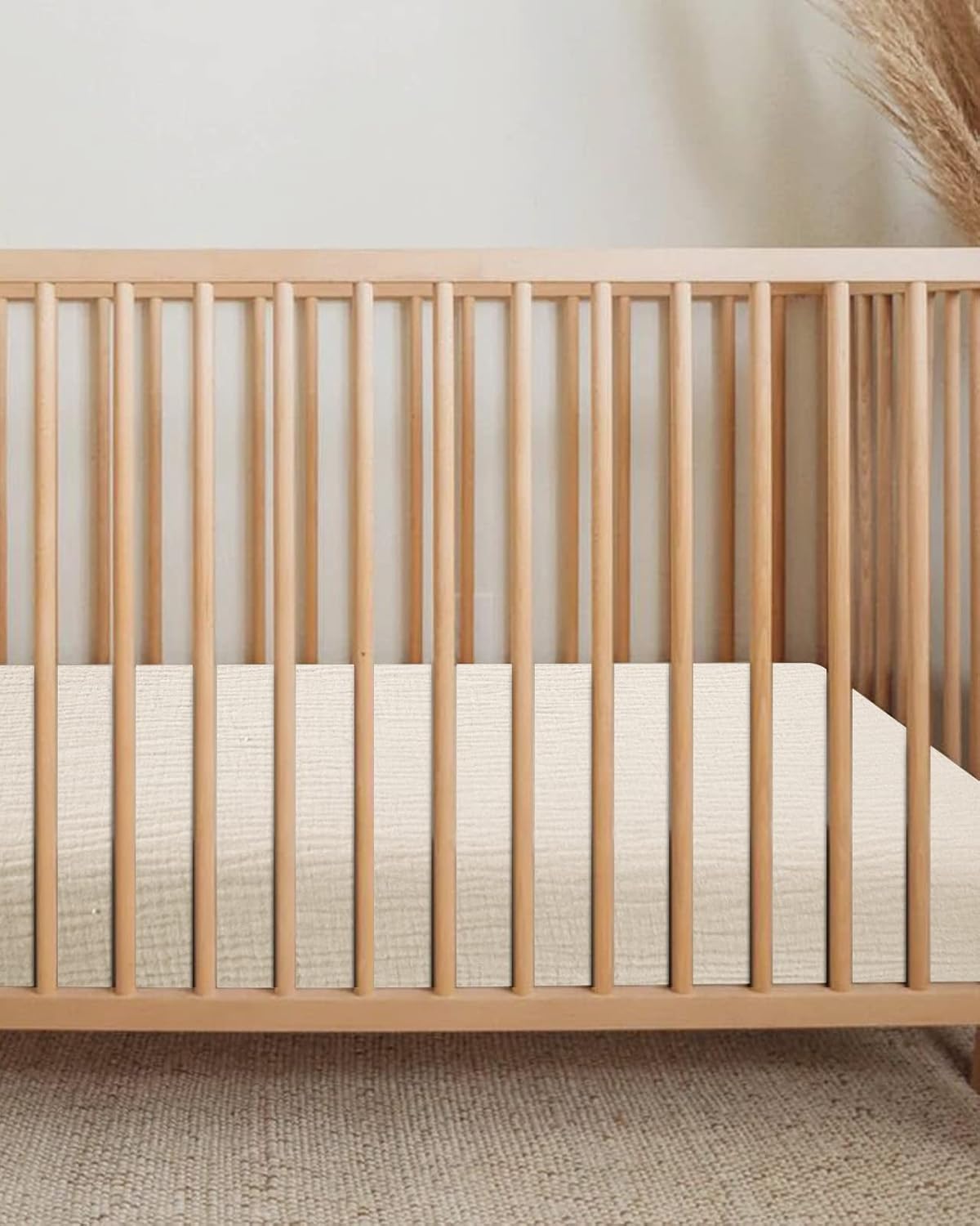 Crib Sheets for Boys Girl, Fitted Baby Toddler Bed Sheets 28" x 52", Neutral Muslin Cotton Crib Mattress Bedding Soft and Breathable Comfort (Cream)