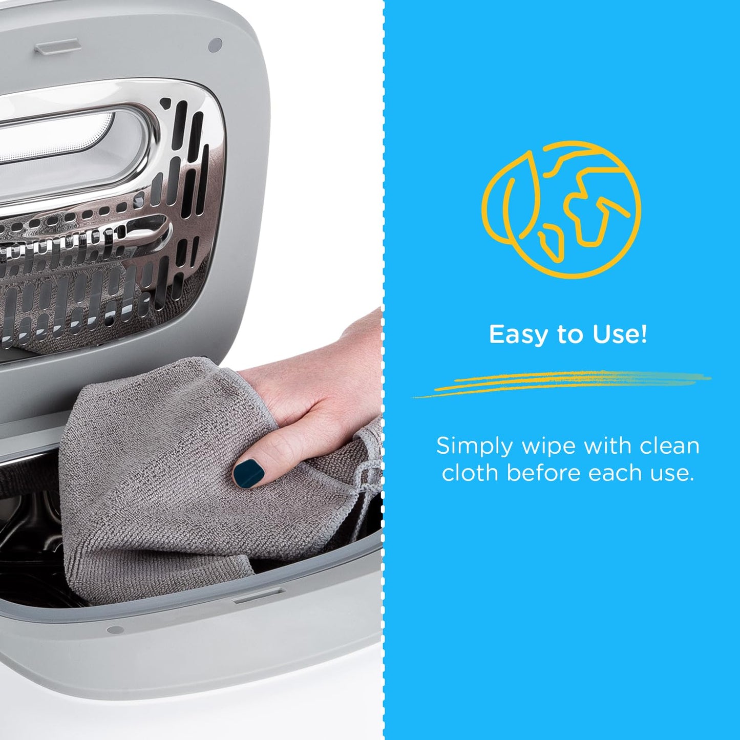 EVLA'S Baby Feeding Bottle Sanitizer & Dryer, UV Light Sanitizes Baby Bottles, Pacifiers, Small Toys, Even Phone or Credit Card in Minutes! Large Capacity UV Box Sanitizer, White