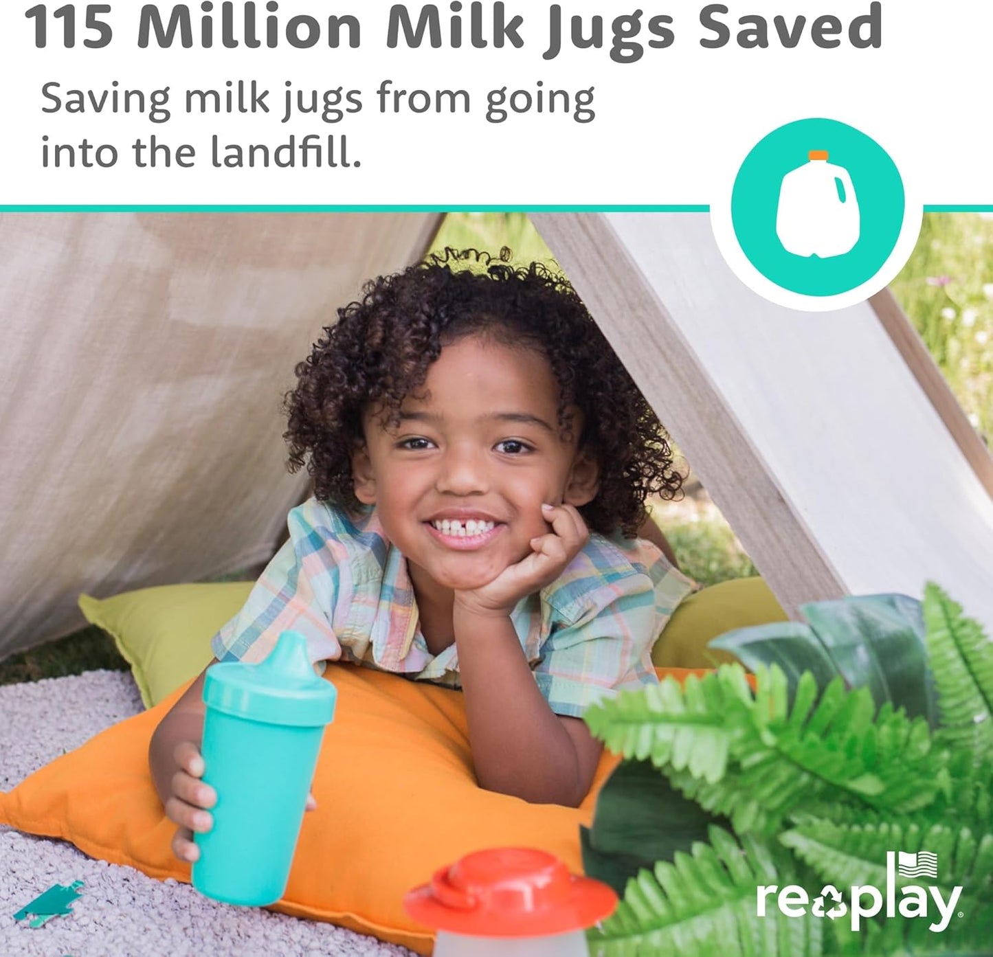 Re-Play Sippy Cups for Toddlers - 10 Oz. Reusable Spill Proof Cups for Kids, Dishwasher/Microwave Safe - Made in USA - Set of 6-3.13" x 6.25" - Sorbet