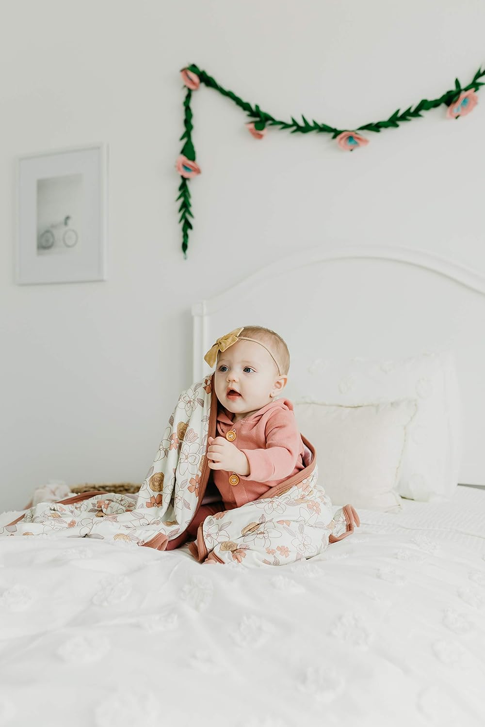 Copper Pearl Three-Layer Baby Blanket: Soft Baby Quilts for Boys and Girls | Breathable, Cozy, Toddler Blanket | Baby Quilt for Newborns | 46x46 Premium Polyester/Rayon | Ferra