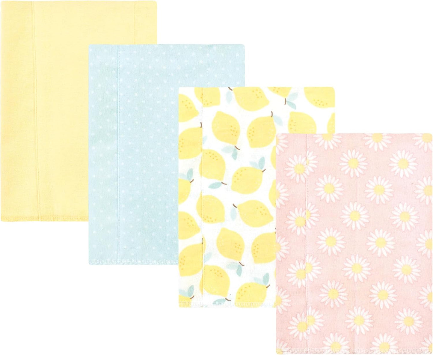 Luvable Friends Hudson Baby Flannel Burp Cloths 4pk, Yellow Daisy
