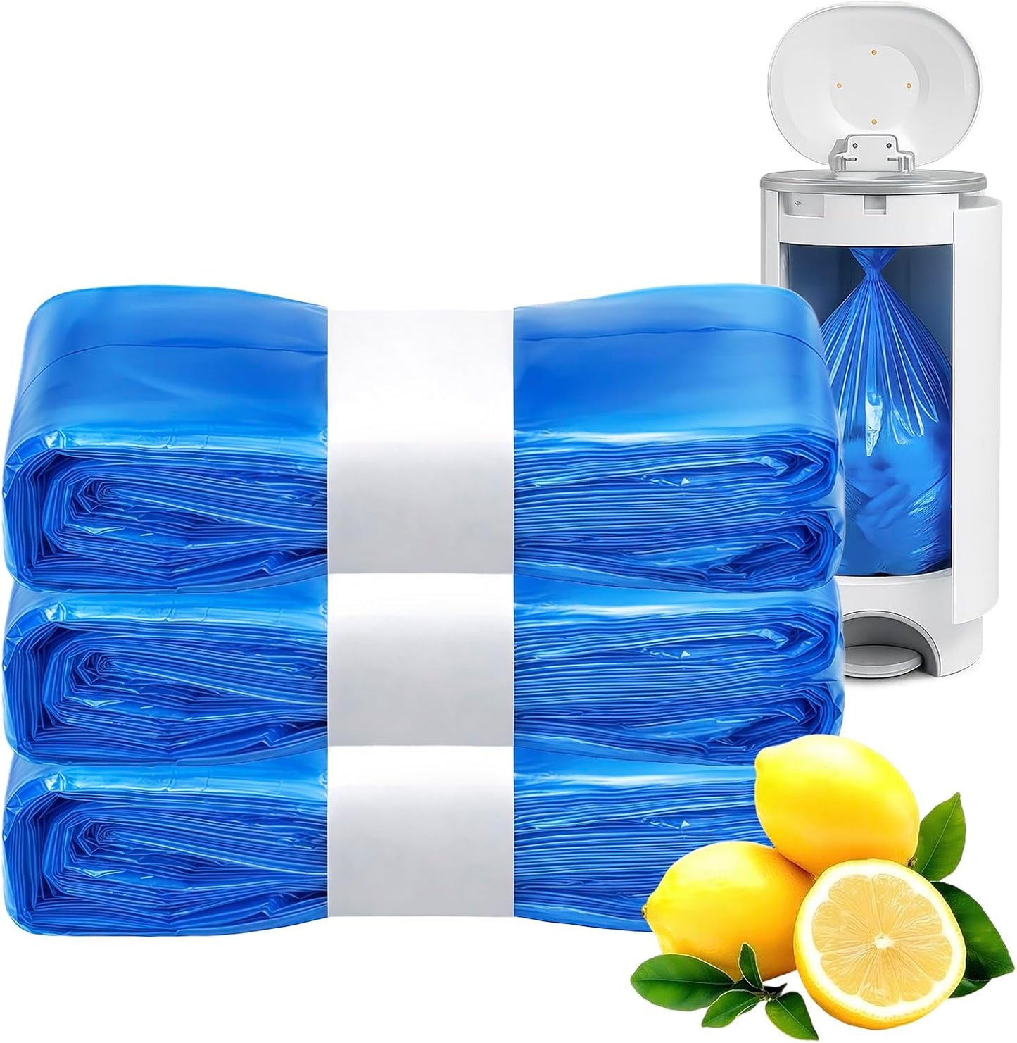 Diaper Pail Refill Bags, 3 Rolls Extra Thick, Leak-Proof&Odor Blocking, For Diaper Pails, Strollers&Travel, Eco-Friendly Baby Essentials, Hold up to 1658 Diapers, Ideal Gift for New Parents