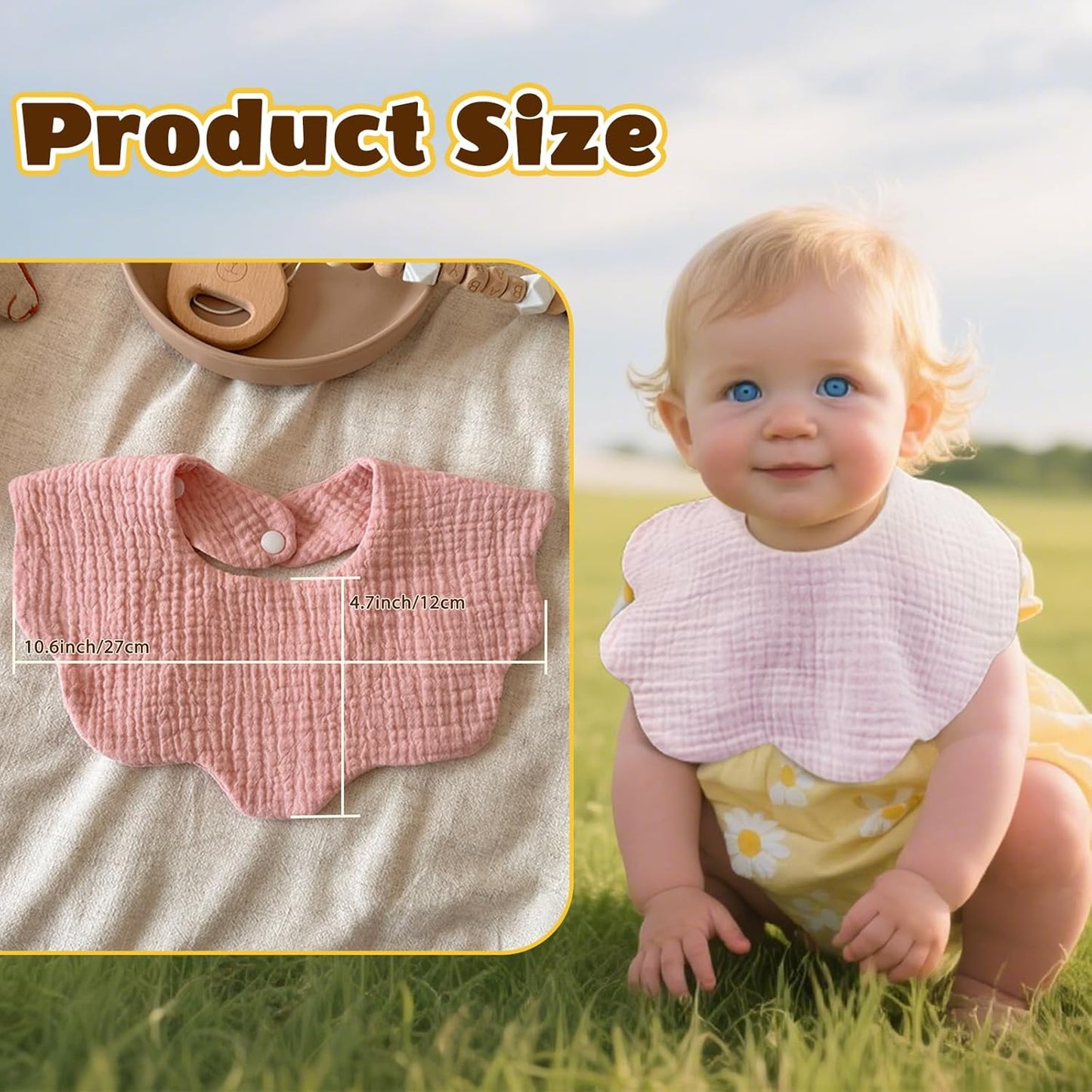 Baby Bibs Muslin Drool Teething Drooling Bibs for Baby Girl Boy Muslin Cotton