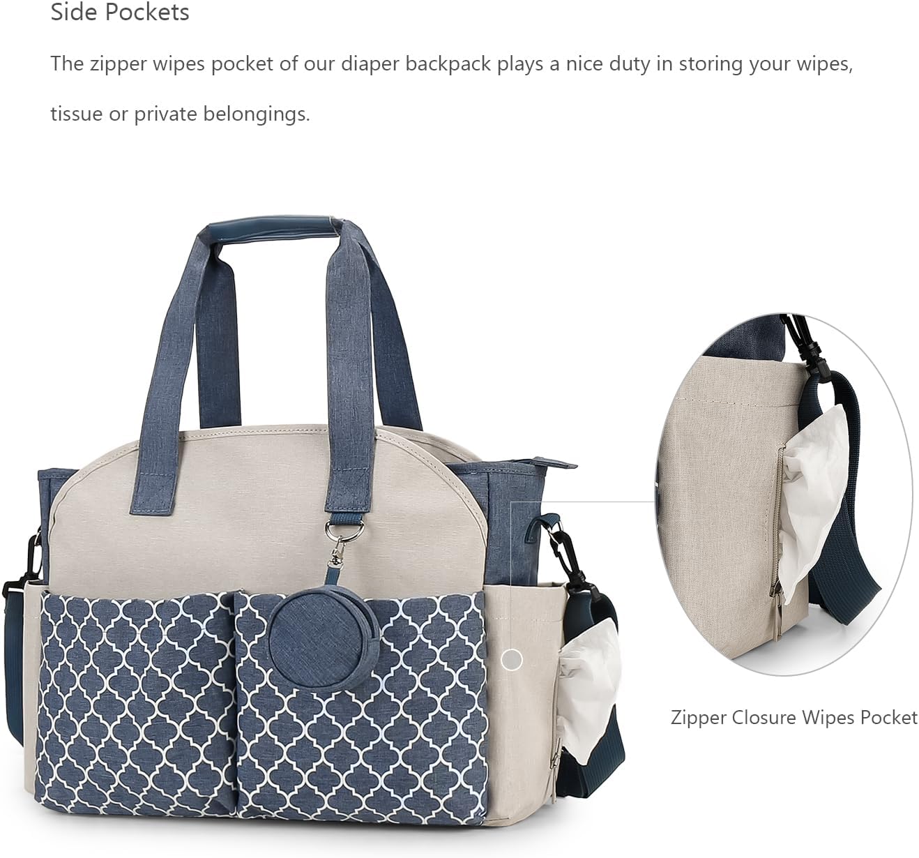 Lmbabter Diaper Bag Tote with Changing Station Upgrade Multi-Function Baby Bag with Adjustable Shoulder Strap