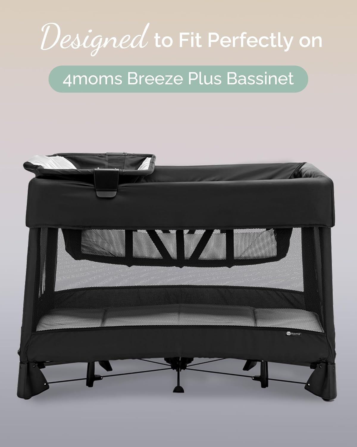 Bassinet Fitted Sheets Compatible with 4moms Breeze Plus Bassinet Model 1045 - Buttery Soft, Silky Comfort, Premium Stretchy Jersey Knit Bassinet Sheets - Navy + Grey + Cloud, 3 Pack