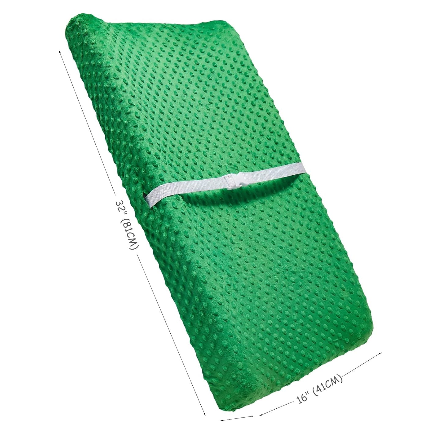 Solid Changing Table Pad Cover Cradle Sheet, Fits 32"/34''x16 Contoured Diaper Changing Pad, Ultra Soft Cozy Dots Plush Changing Table Covers, Breathable Wipeable Removable (Fern Green)
