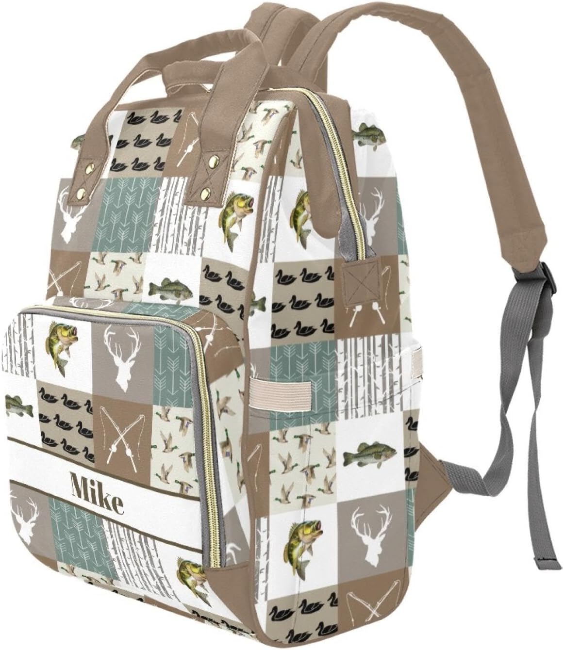 Personalized Hunting Them Diaper Bag with Name – Custom Baby Bag, Nursing Tote Backpack for Mom, Custom Name Mommy Daypack, Shower Gift for Baby
