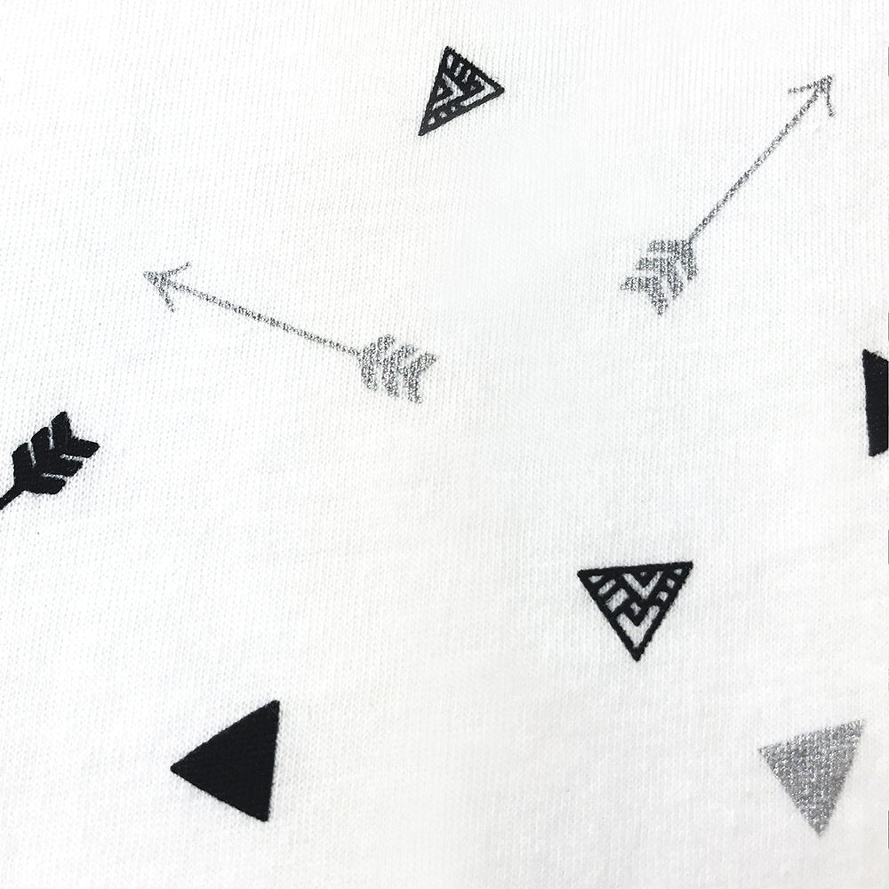 American Baby Company Printed 100% Cotton Knit Fitted Contoured Changing Table Pad Cover - Compatible with Mika Micky Bassinet, Silver Black Arrow, for Boys and Girls