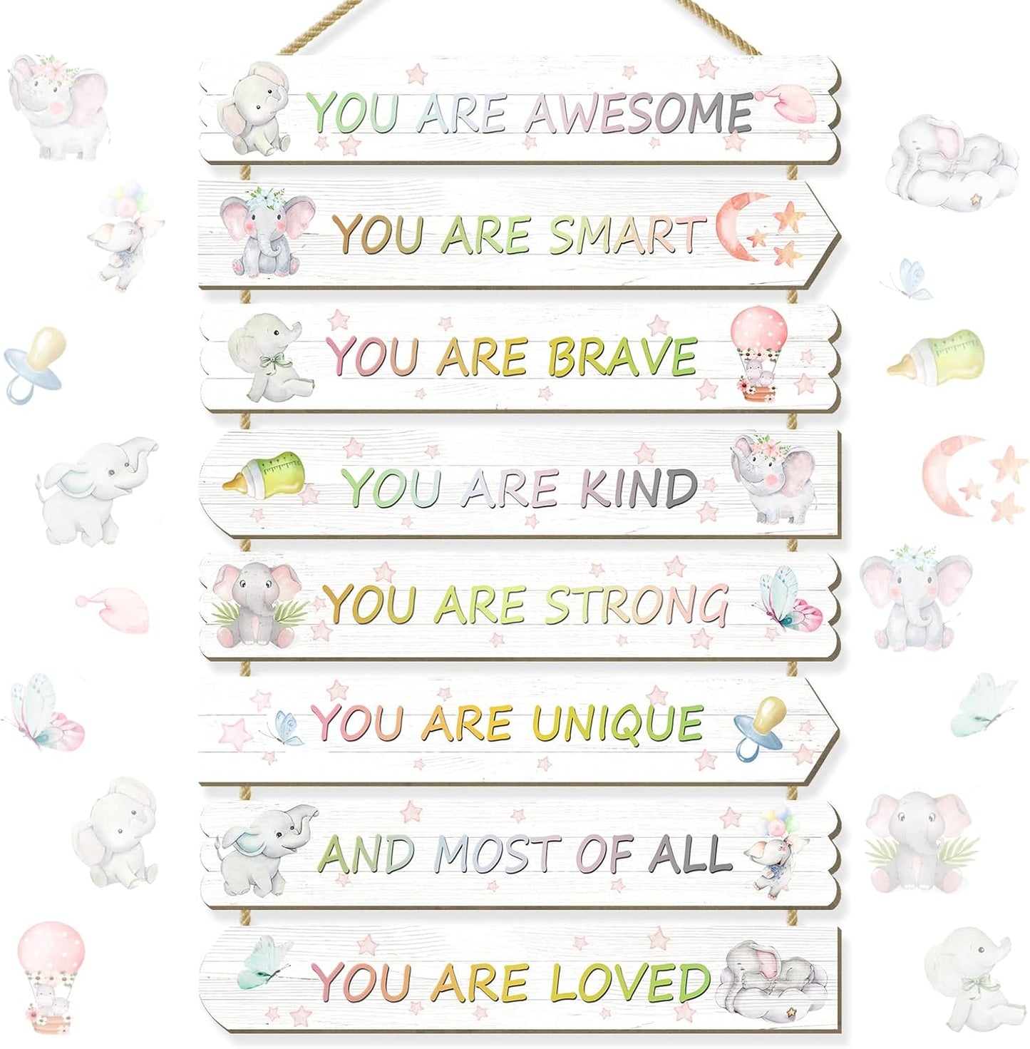 Elephant Room Decor for Boys Girls Kids Room Decor, Elephant Wall Art, Little Kids Bedroom Decorations,Toddler Classroom Deco for Boys, Bedroom Deco for children(Elephant)
