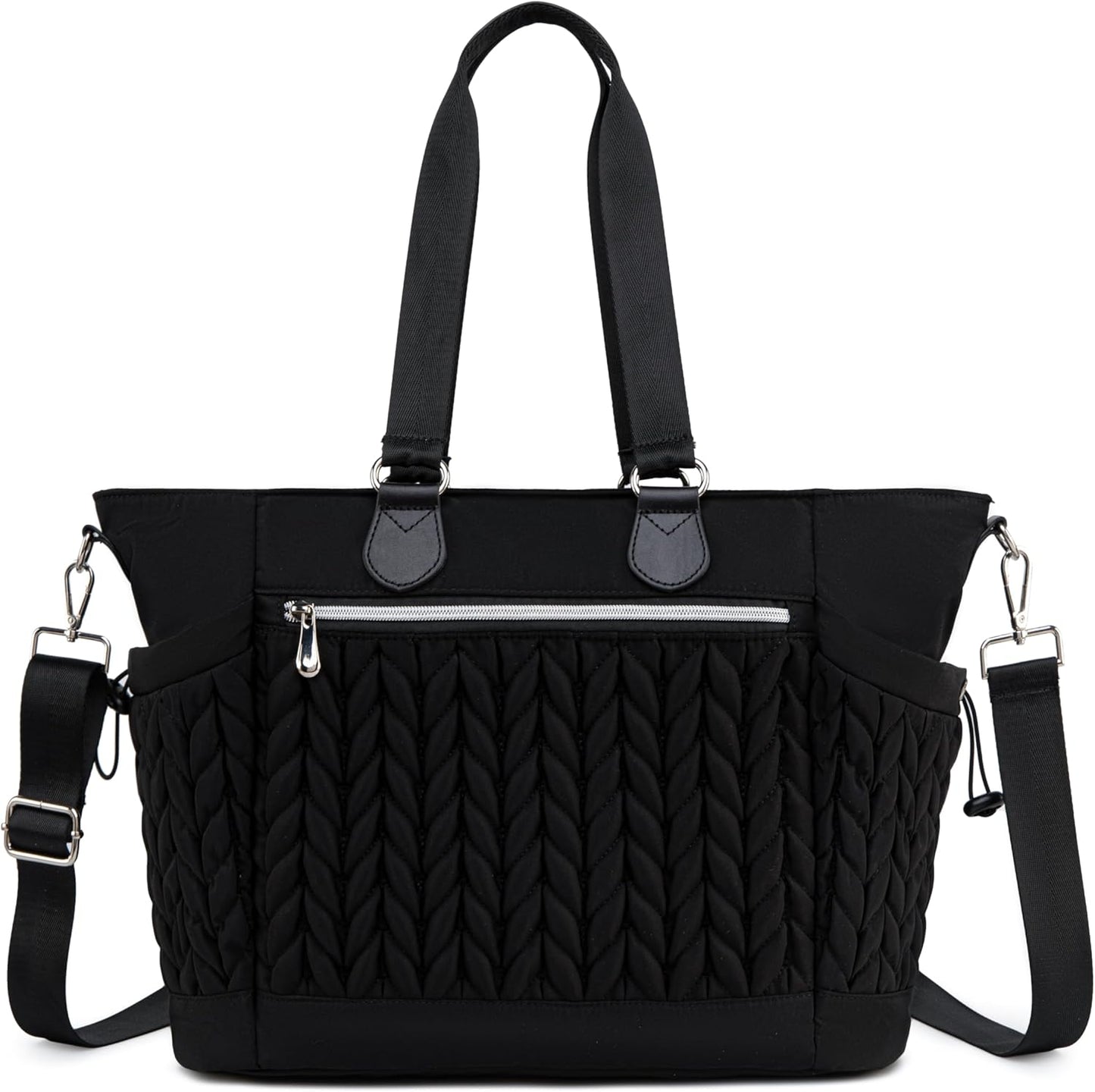 Diaper Bag Tote, Large Tote Baby Diaper Bag with 15.6" Laptop Compartment and Insulated Pockets, Crossbody Hospital Bags