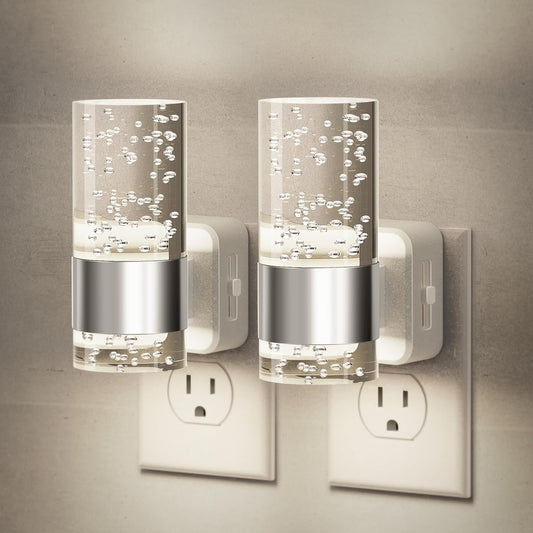 JandCase Night Light, Night Lights Plug into Wall,2 Pack LED Nightlight with Adjustable Brightness, 5000K，Automatic Night Light Plug in with Auto Light Sensor for Bathroom Hallway Room Decor