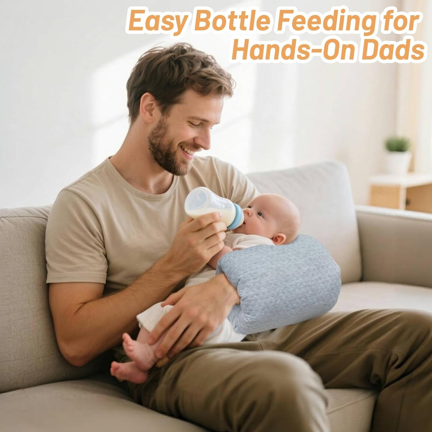 KAKIBLIN Baby Feeding Arm Pillow,Baby Nursing Arm Breastfeeding Pillows Support for Newborn Mom and Babies,Portable and Washable,Ergonomic Nursing Essentials, Travel Pillows for Newborn (Dark Gray)