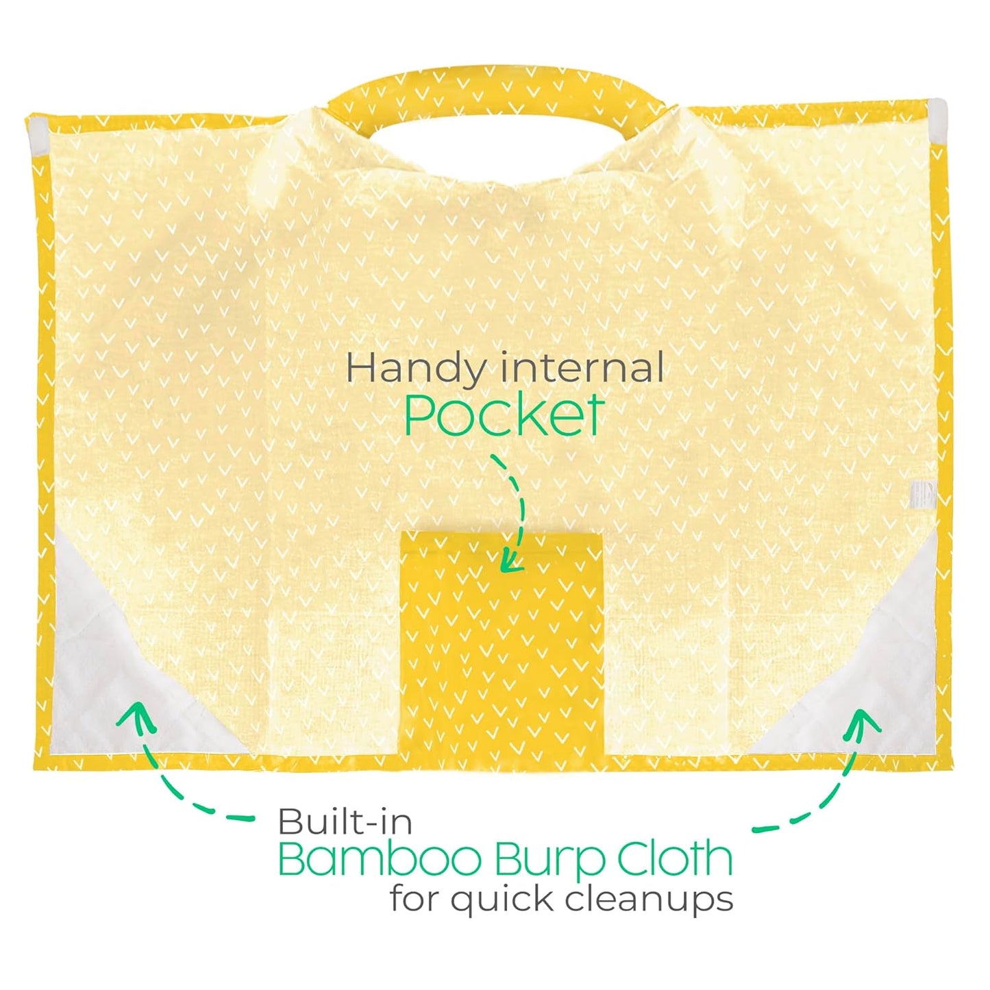 San Francisco Baby Nursing Cover, Breathable 360° Nursing Cover Up, Privacy Breastfeeding Blanket - Luxury Yellow