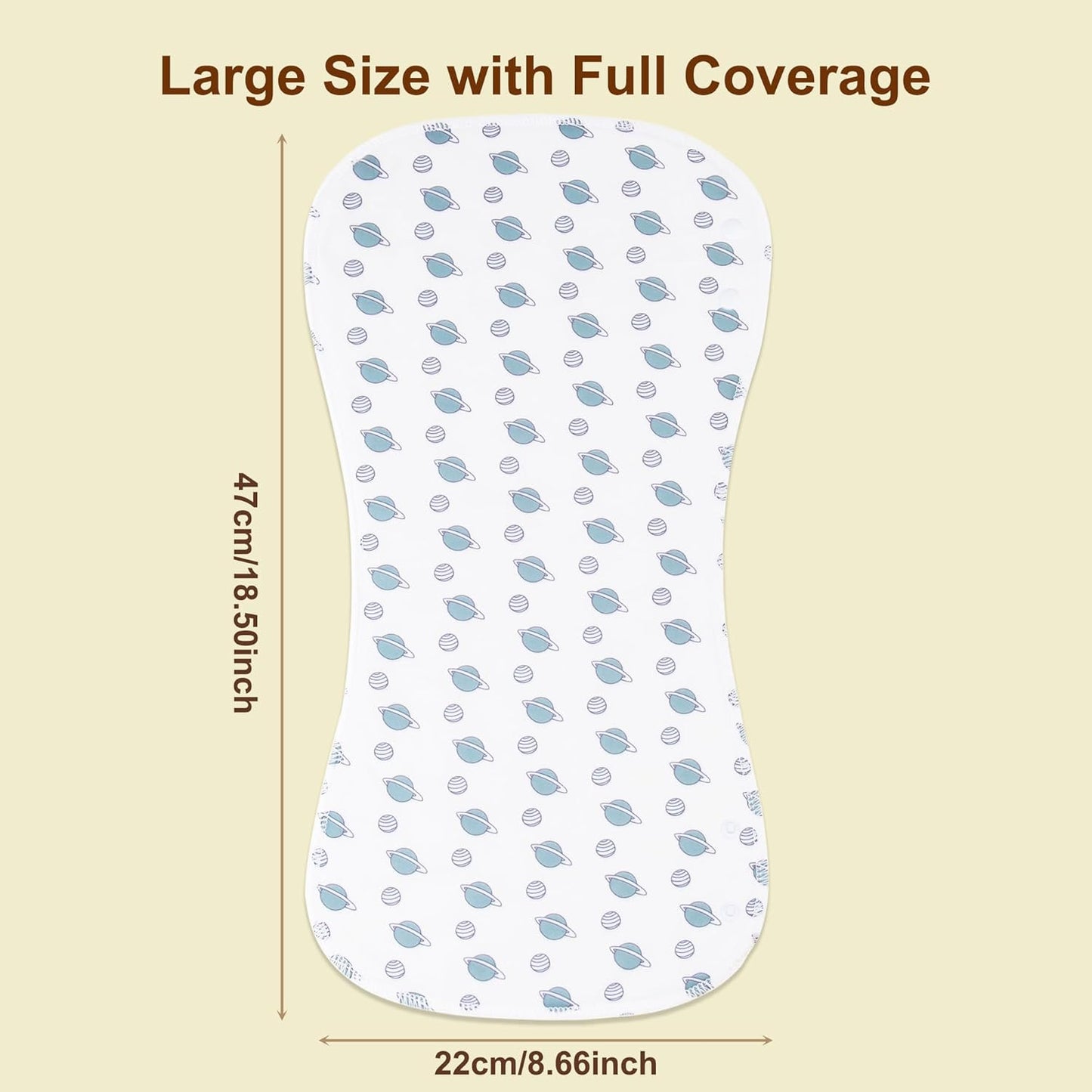 2-in-1 Burp Cloths and Baby Bibs - 6 Pack Large Super Absorbent Soft Cotton Burping Cloths for Spit Up, 3 Layers Thick Baby Burp Rags for Girls & Boys