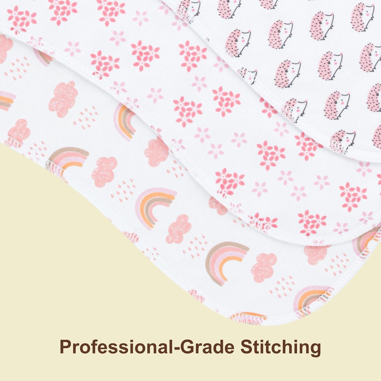 2-in-1 Burp Cloths and Baby Bibs - 6 Pack Large Super Absorbent Soft Cotton Burping Cloths for Spit Up, 3 Layers Thick Baby Burp Rags for Girls & Boys