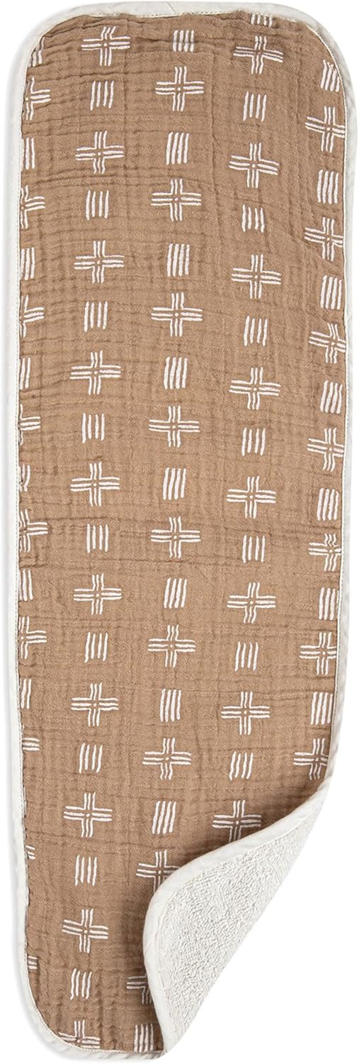 Crane Baby Muslin Baby Burp Cloths Set of 3, Safari Animal Print, 100% Cotton, Absorbent, Lightweight, 7"X20", Baby Newborn Essentials, Safari Baby Stuff