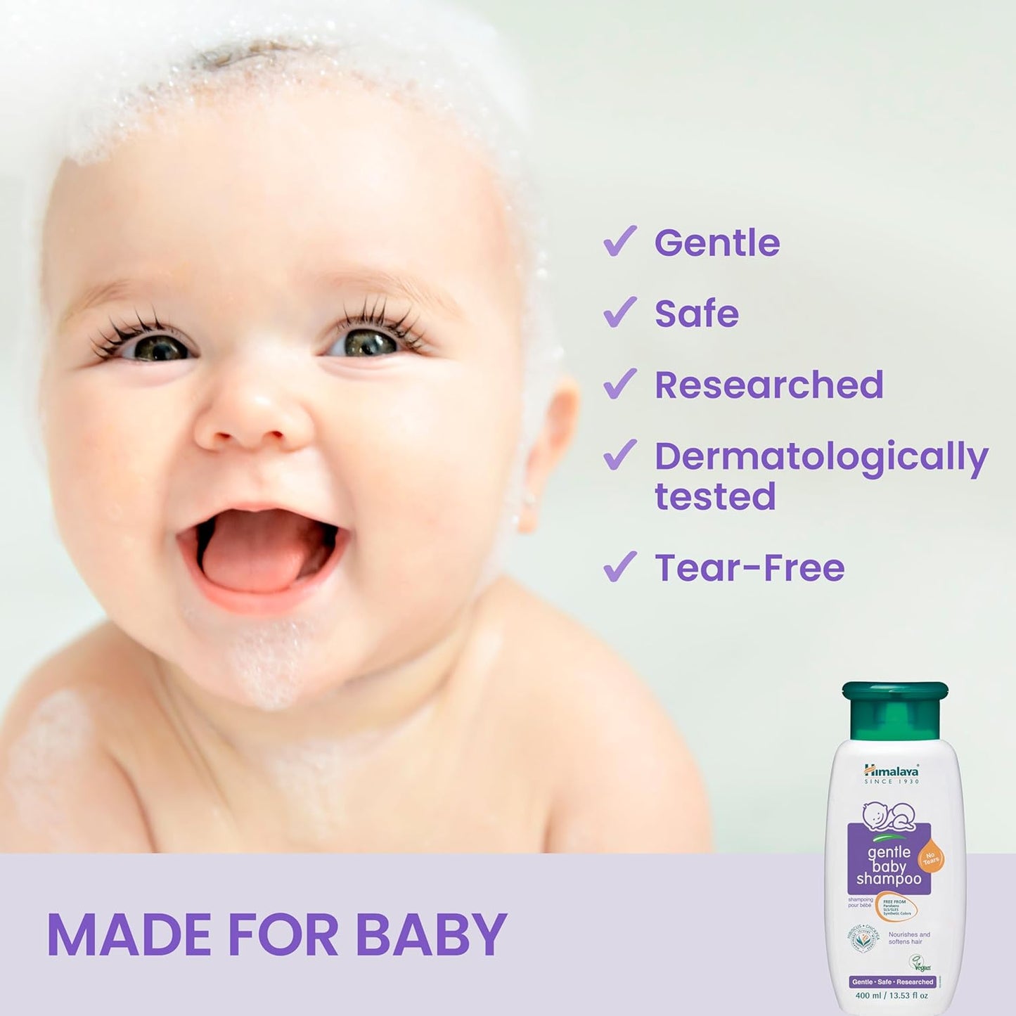 Himalaya Gentle Baby Shampoo for Baby-Soft Hair & Scalp Soothing Moisture, 13.53 oz…