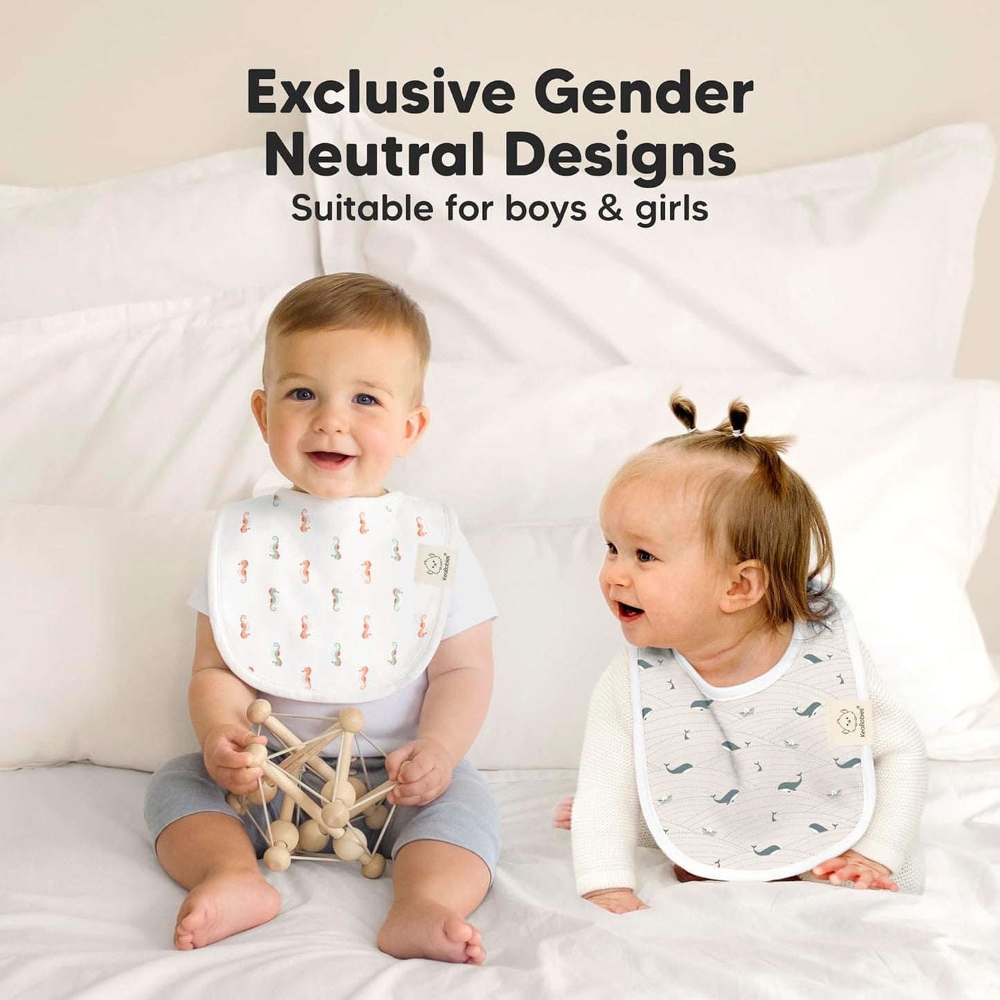 8-Pack Organic Baby Bibs for Boys, Girls - Soft Cotton Drooling and Teething Bibs for Baby Girl & Boy, Extra Absorbent, Easy to Clean & Put On for Toddler, Newborn, Infant 0-24 Months (Marine Muse)